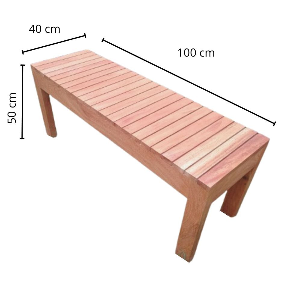 BANCA DE MADERA HUARURO RUSTICA - IDEAL PARA TERRAZA COMEDOR BALCON - 100CM - 4
