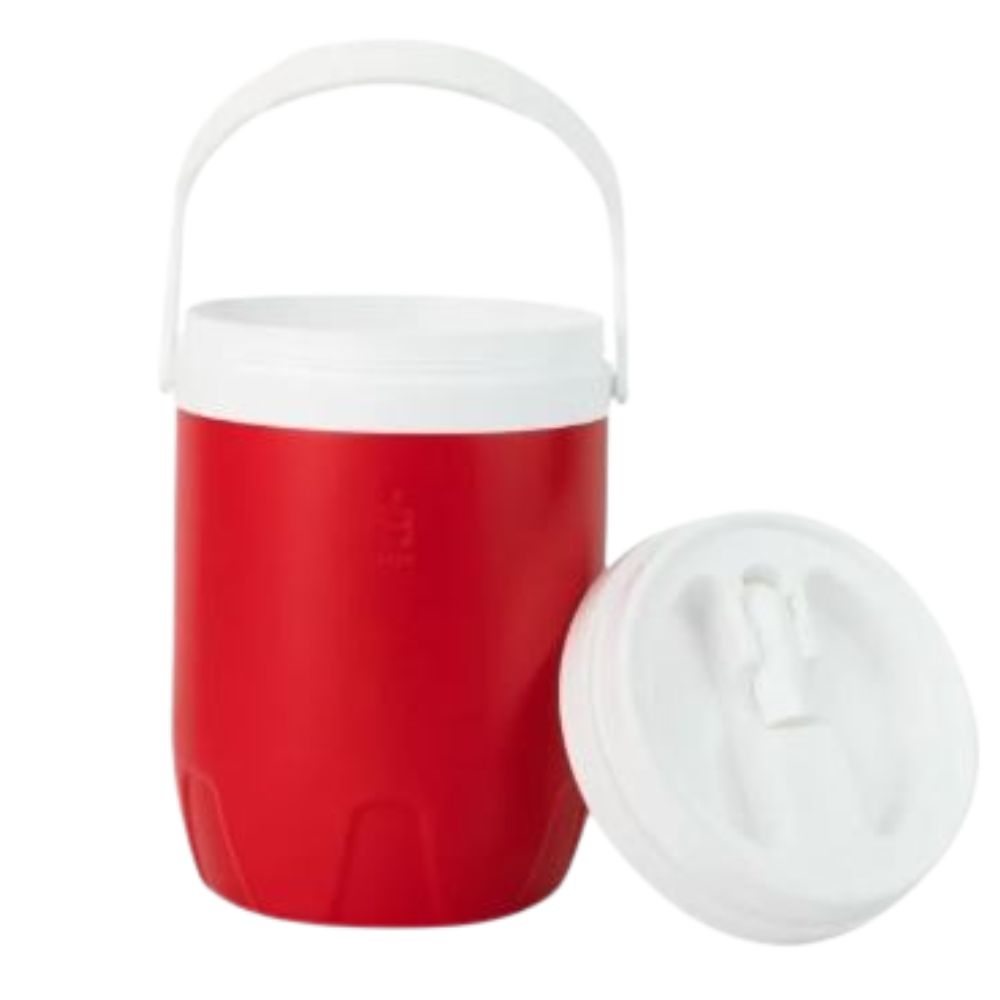 COOLER ROJO GRANDE 4 LITROS CON BOQUILLA EN TAPA - IDEAL PARA BEBIDAS FRIAS Y REFRESCANTES - 1