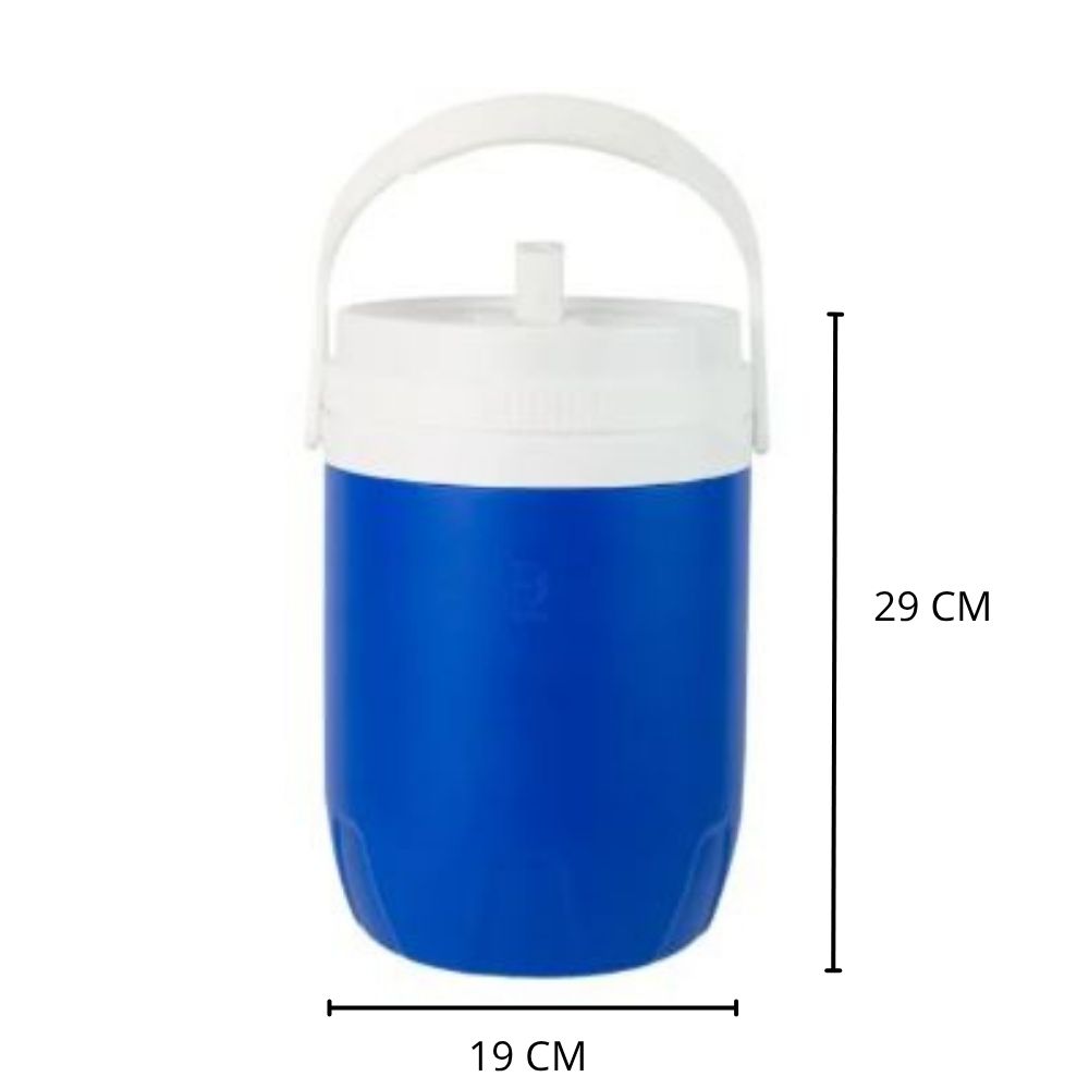 COOLER AZUL GRANDE 4 LITROS CON BOQUILLA EN TAPA - IDEAL PARA BEBIDAS FRIAS Y REFRESCANTES - 4
