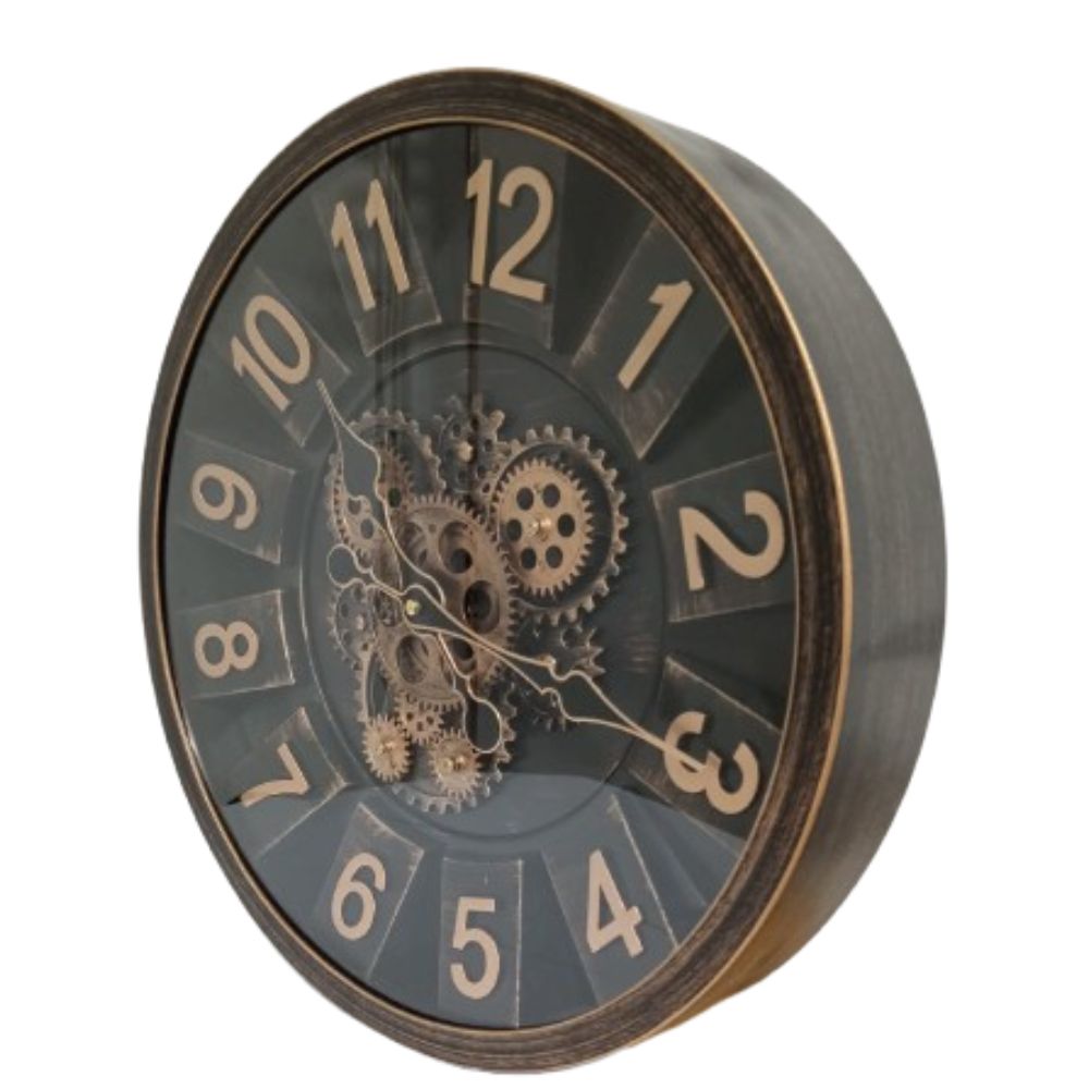 RELOJ DE PARED MECATRONICO COLOR ORO VIEJO Y FABULOSO CON ESTILO CLASICO - 4