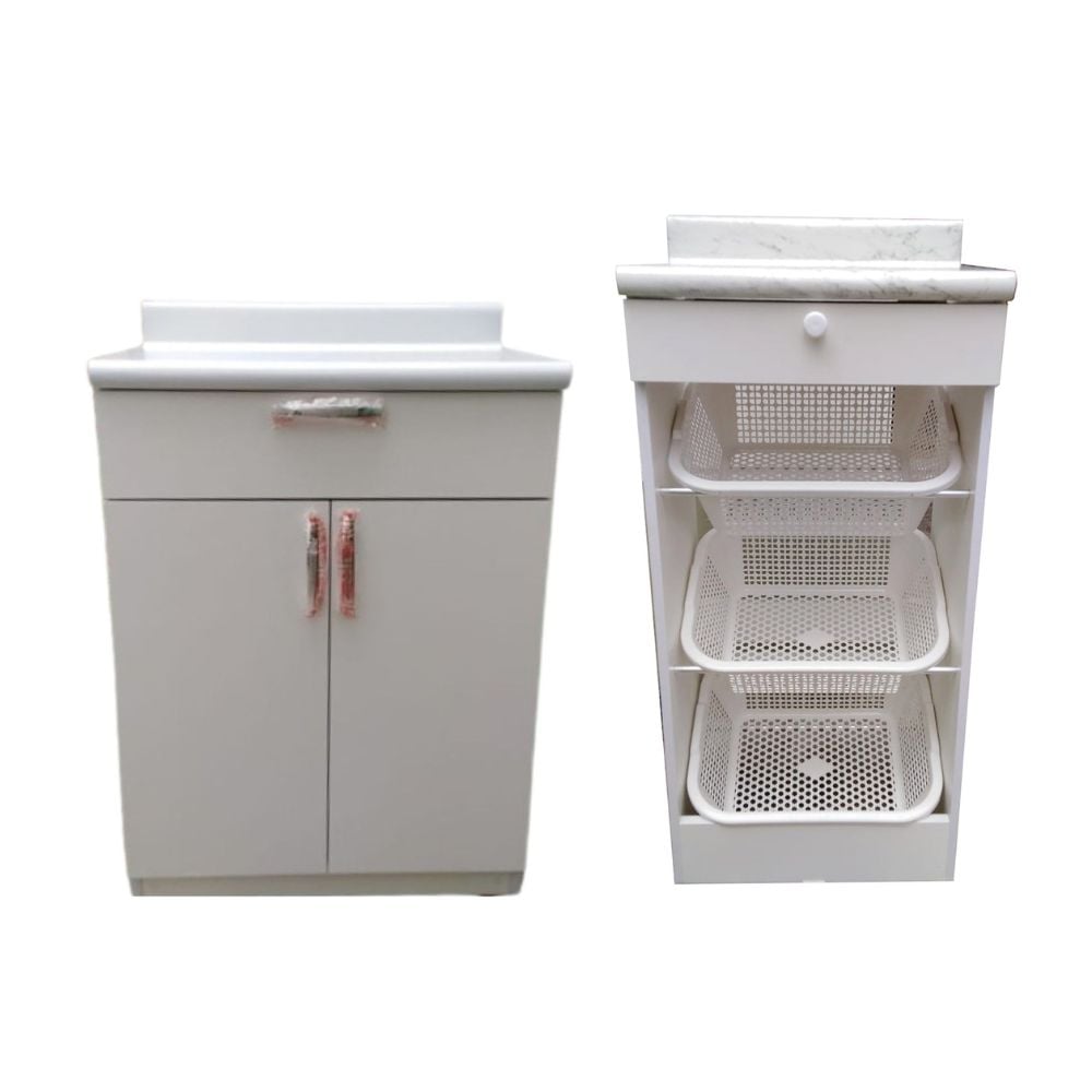 MUEBLES DE COCINA 2 EN 1 REPOSTERO VERDULERO LINEA BLANCA - 1