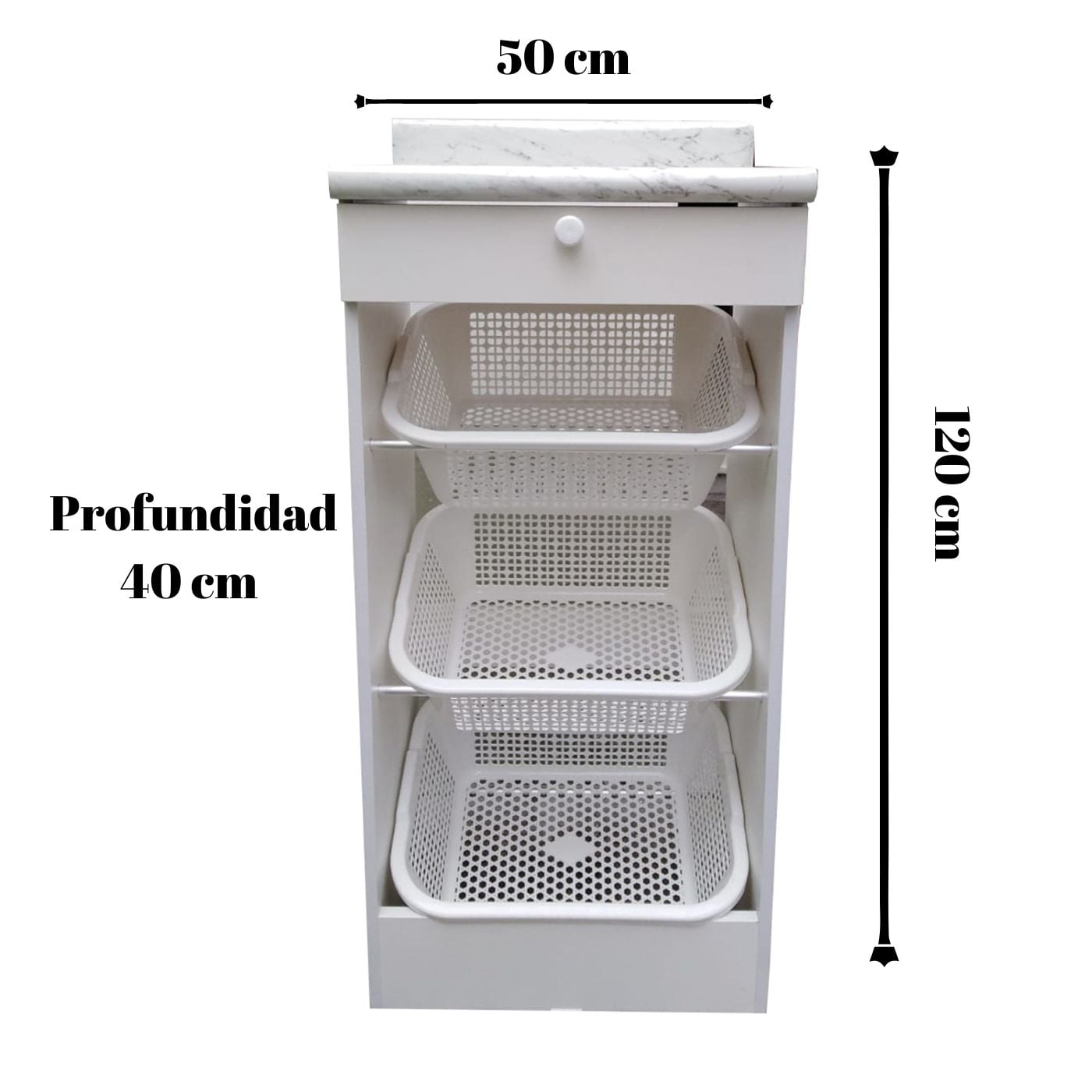 MUEBLES DE COCINA 2 EN 1 REPOSTERO VERDULERO LINEA BLANCA - 3