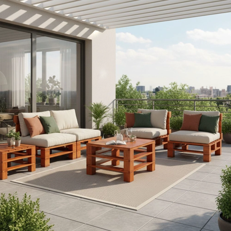 MESA DE CENTRO EN MADERA PINO  GOREEN CARAMELO - 5