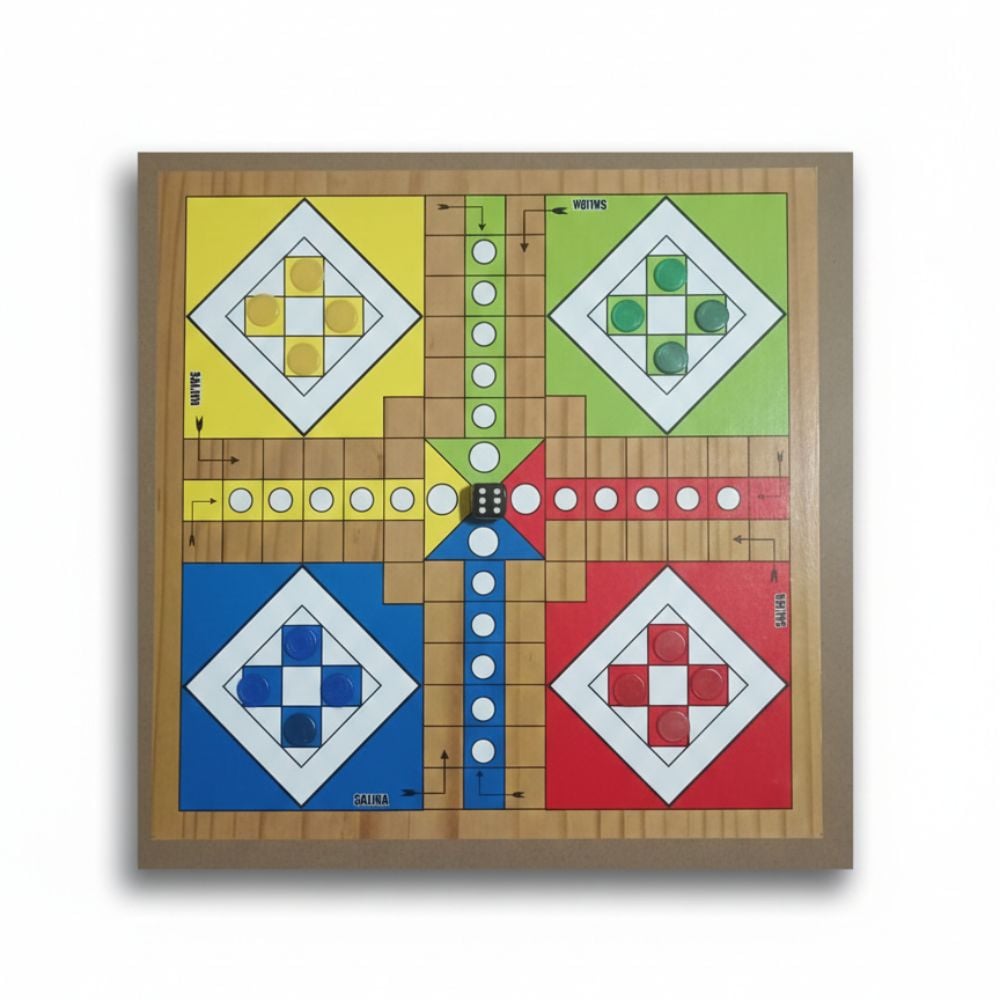 JUEGO DE MESA 8 EN 1 TABLERO DE MADERA - AJEDREZ, DAMAS, LUDO, CAMINO, TIC TAC TOE, KONO, ESCALERA, TRES EN RAYA - 2