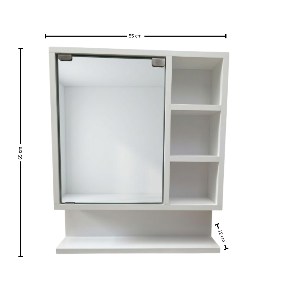 REPISA DE BAÑO CON ESPEJO EN BLANCO - 5