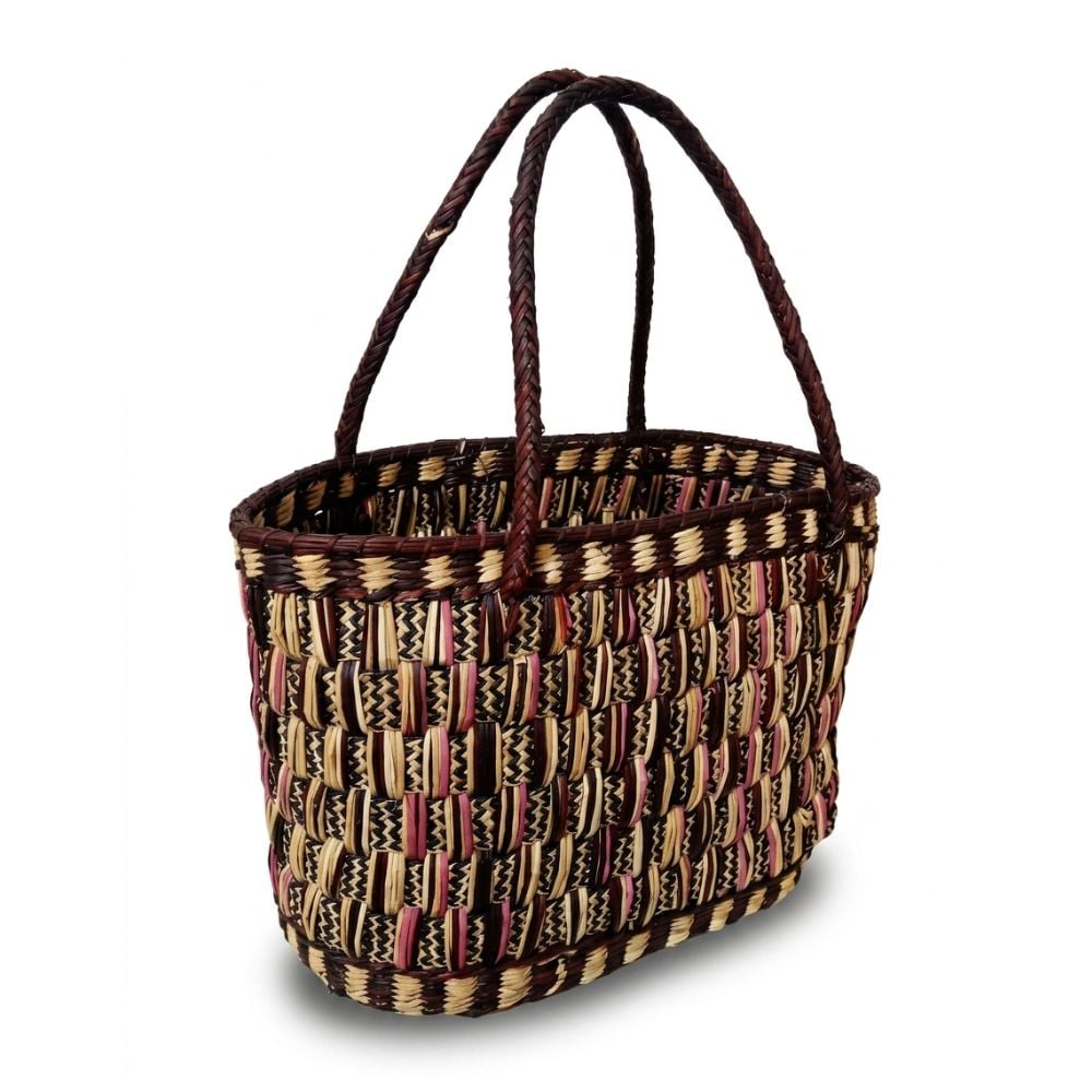 BOLSO PLAYERODE JUNCO EN MARRON TEJIDO A MANO - MODELO DELEZ - 2