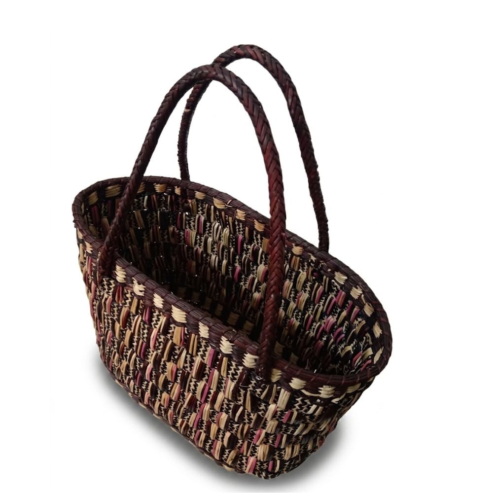 BOLSO PLAYERODE JUNCO EN MARRON TEJIDO A MANO - MODELO DELEZ - 4