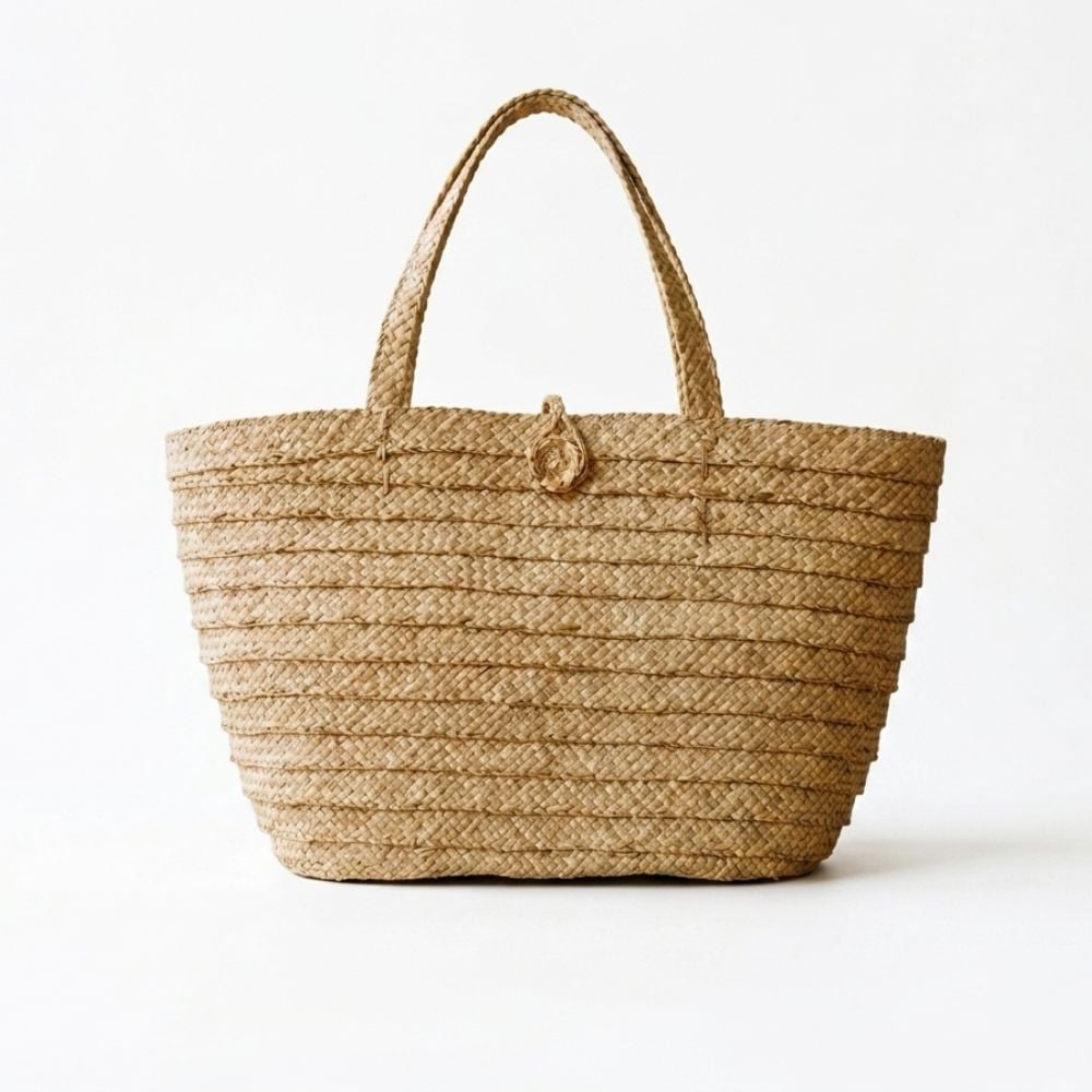 BOLSO PLAYERO DE JUNCO EN BEIGE - MODELO DALAS - 1