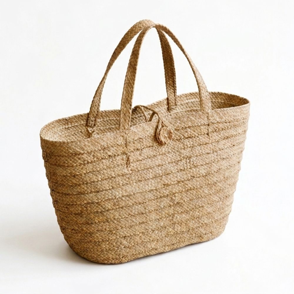 BOLSO PLAYERO DE JUNCO EN BEIGE - MODELO DALAS - 2