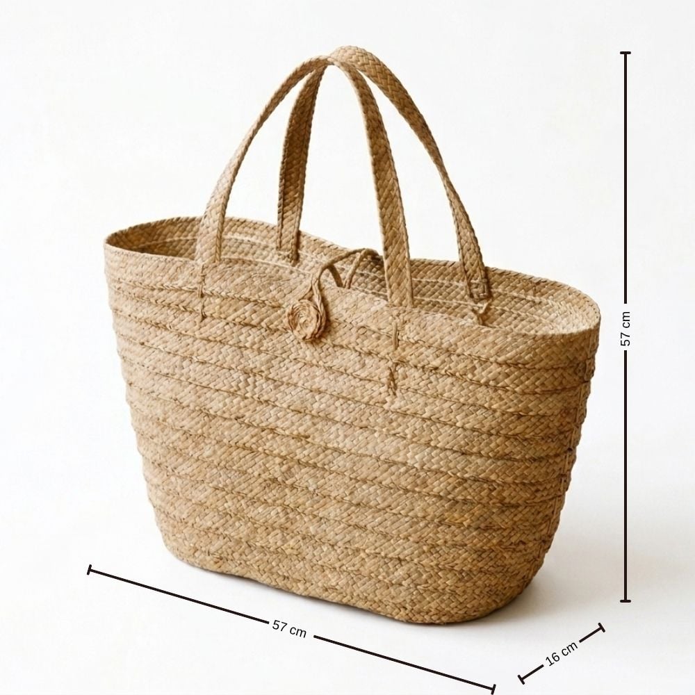 BOLSO PLAYERO DE JUNCO EN BEIGE - MODELO DALAS - 3