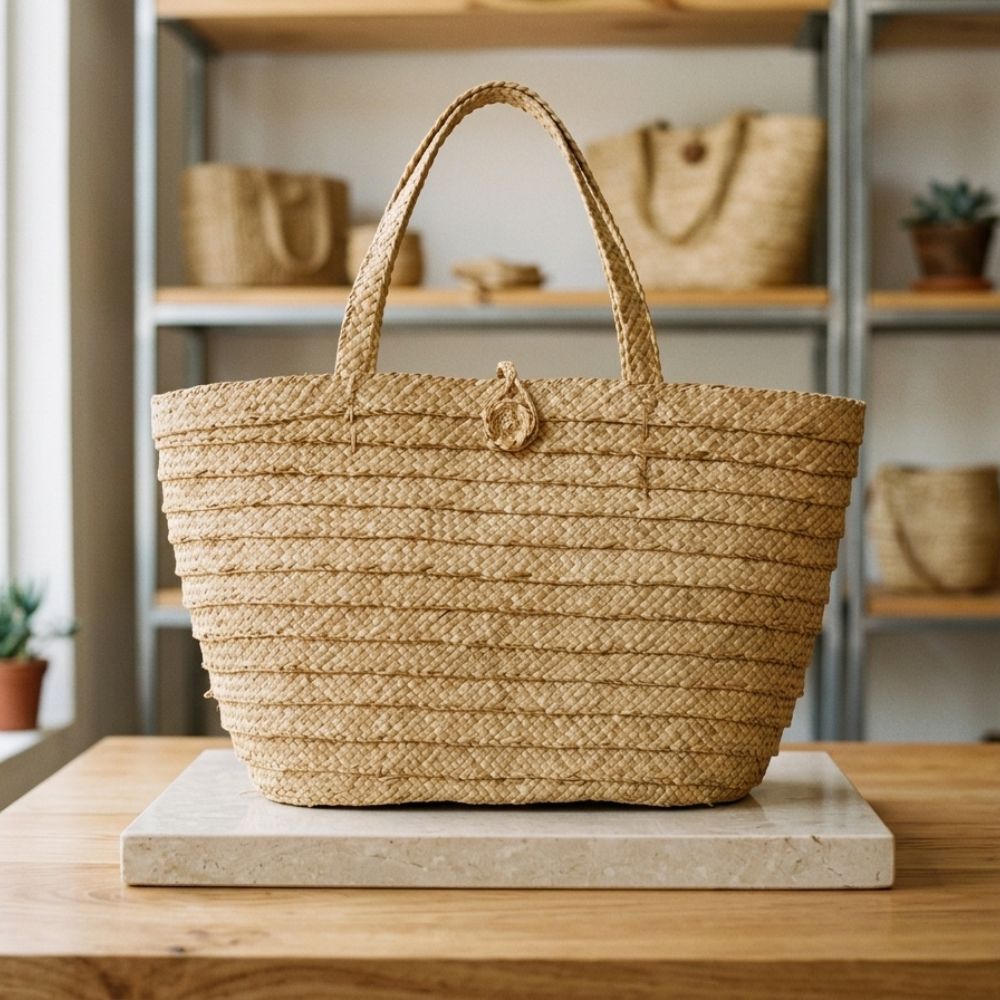 BOLSO PLAYERO DE JUNCO EN BEIGE - MODELO DALAS - 4