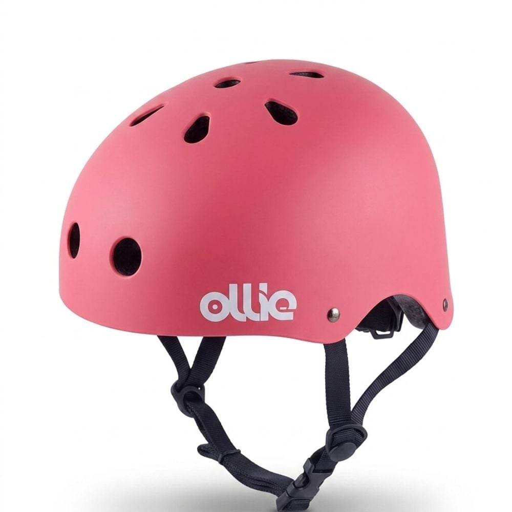 CASCOS DE BICICLETA OLLIE ROSA TALLA L CON LUZ TRASERA Y CORREA AJUSTABLE - 1