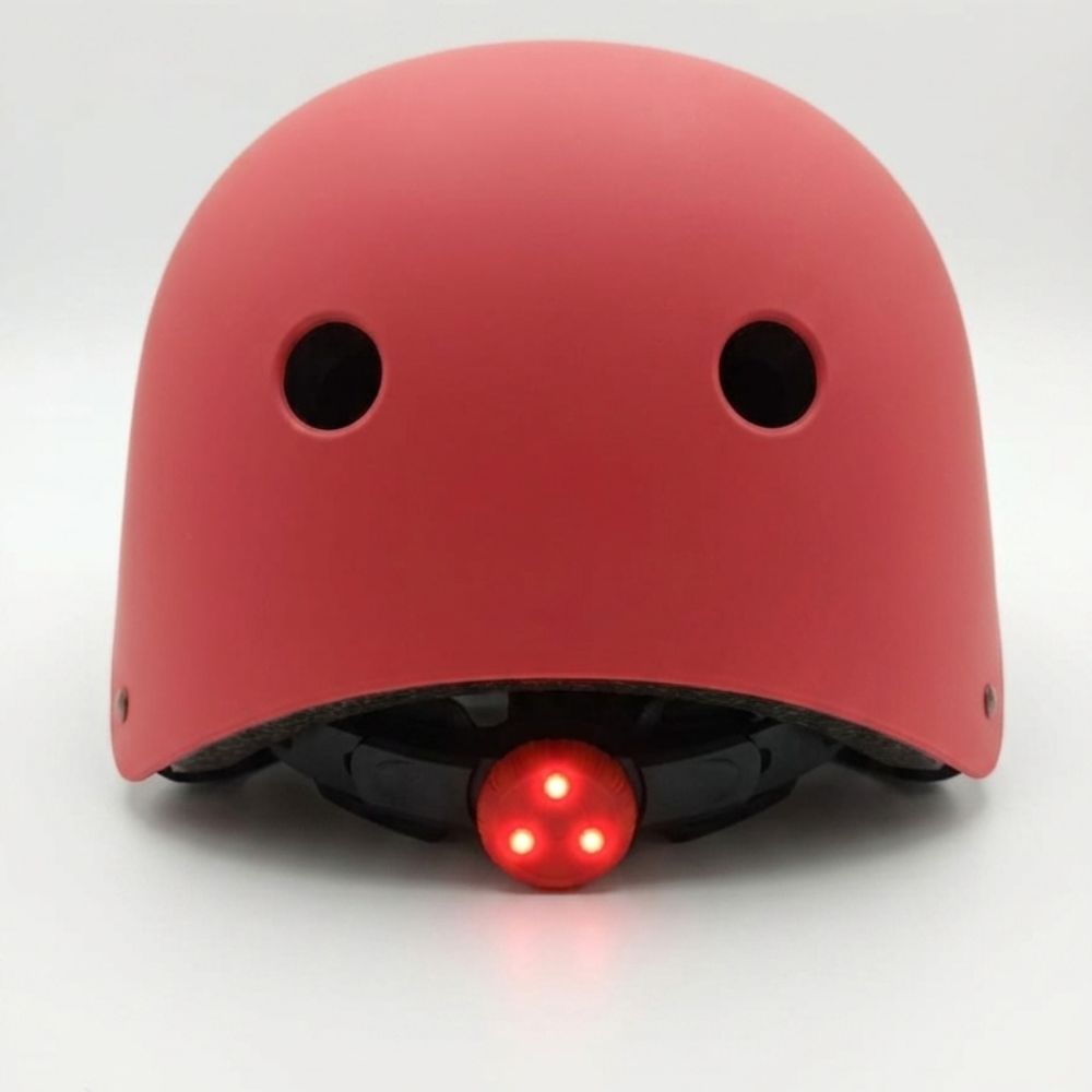 CASCOS DE BICICLETA OLLIE ROSA TALLA L CON LUZ TRASERA Y CORREA AJUSTABLE - 4