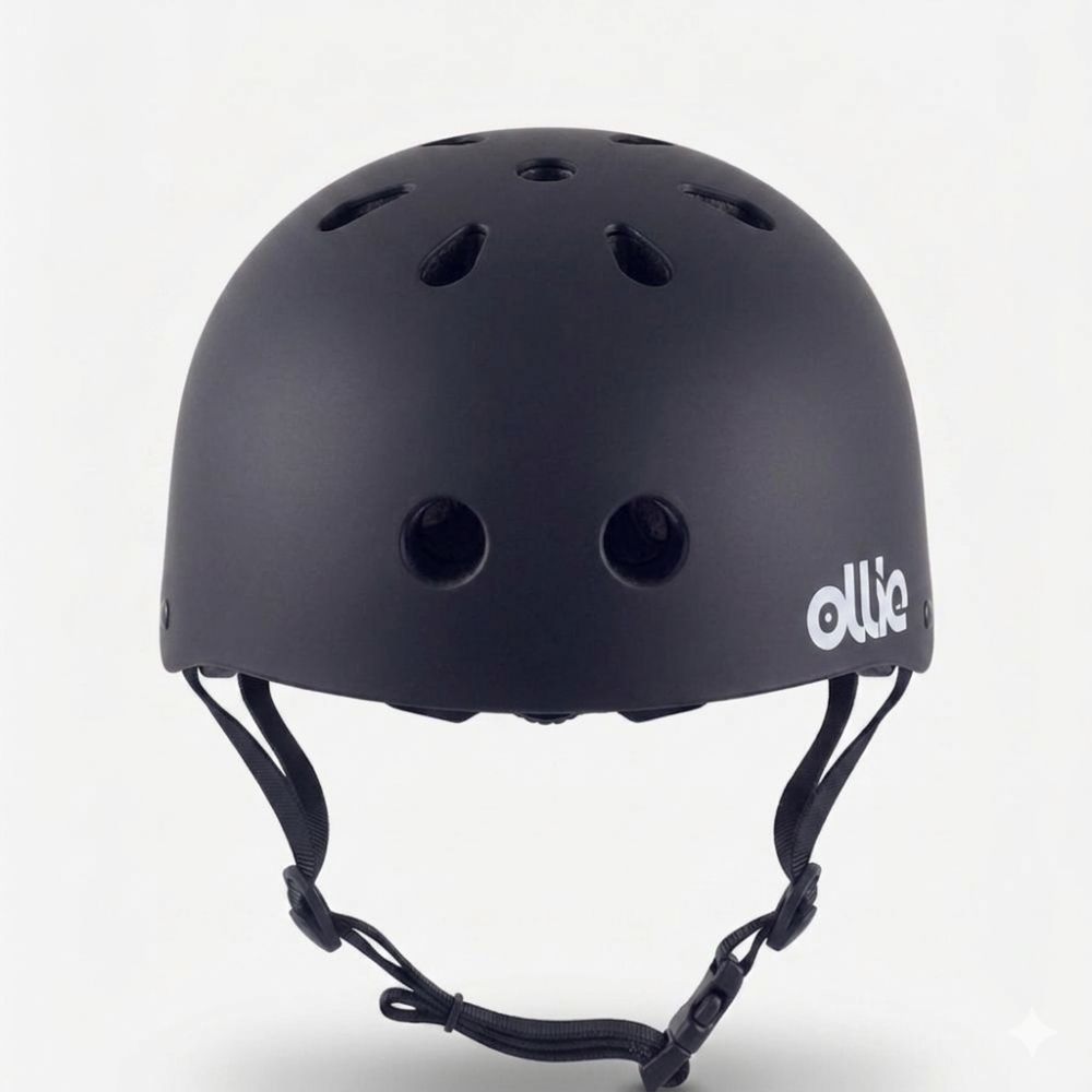 CASCOS DE BICICLETA OLLIE NEGRO TALLA L CON LUZ TRASERA Y CORREA - 2