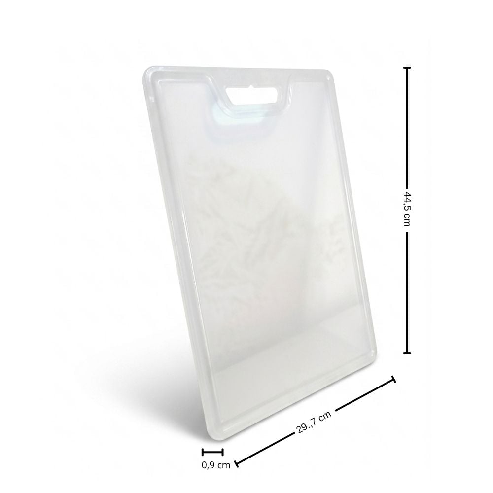 TABLA DE COCINA PARA PICAR  SEMI TRANSPARENTE BLANCA 44.5 X 29.7 CM - 2