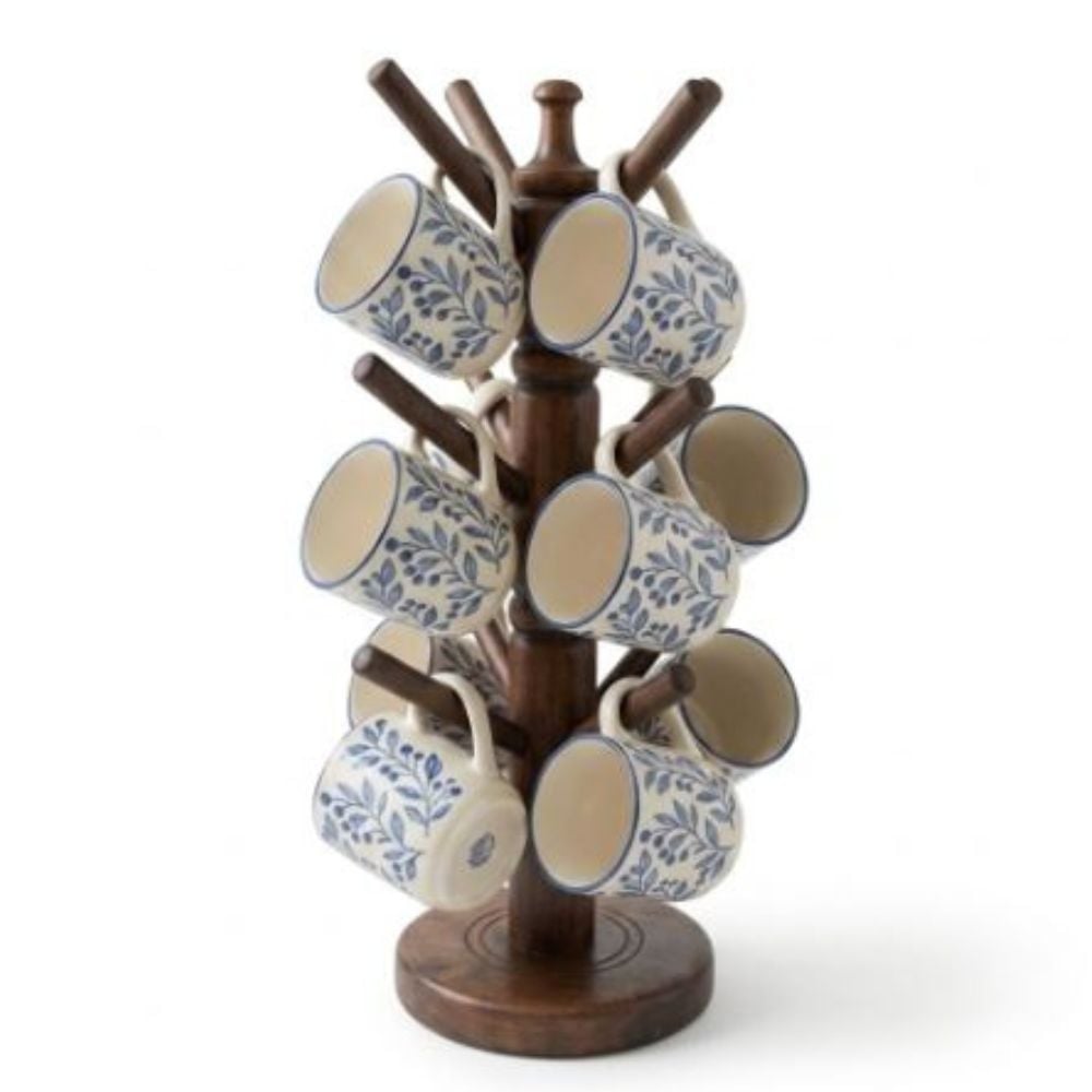 PORTA VASO DE MADERA PARA TAZAS Y VASOS MARRON - 3