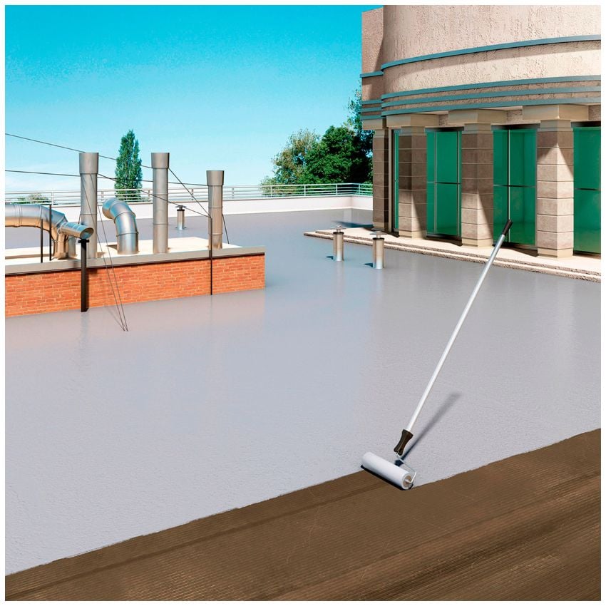 DUOPACK MEMBRANA LÍQUIDA ELÁSTICA PARA IMPERMEABILIZAR TECHOS Y TERRAZAS X 4 LT - 3