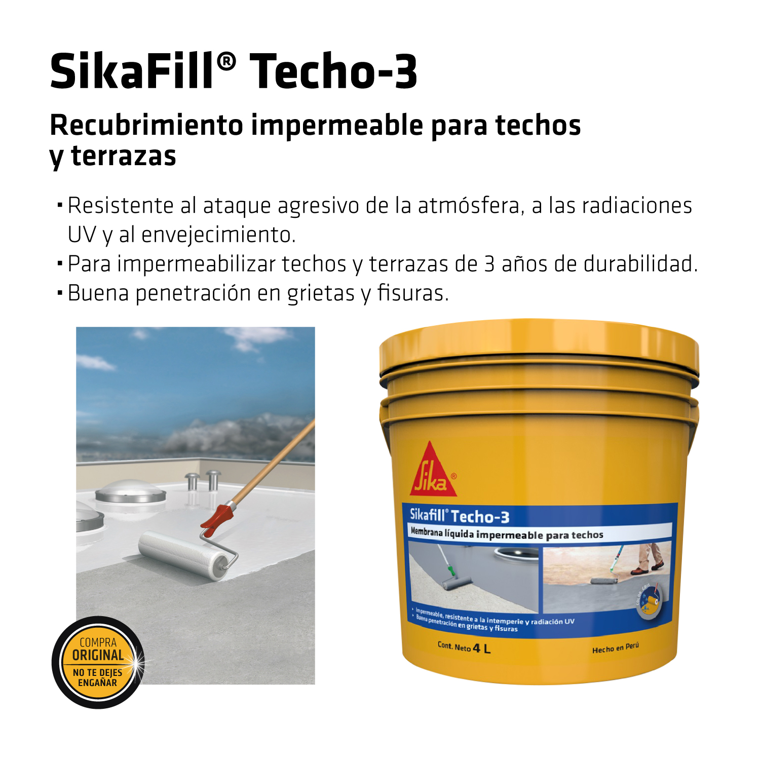 DUOPACK IMPERMEABILIZANTE ELÁSTICO TECHOS 4 LT - 4