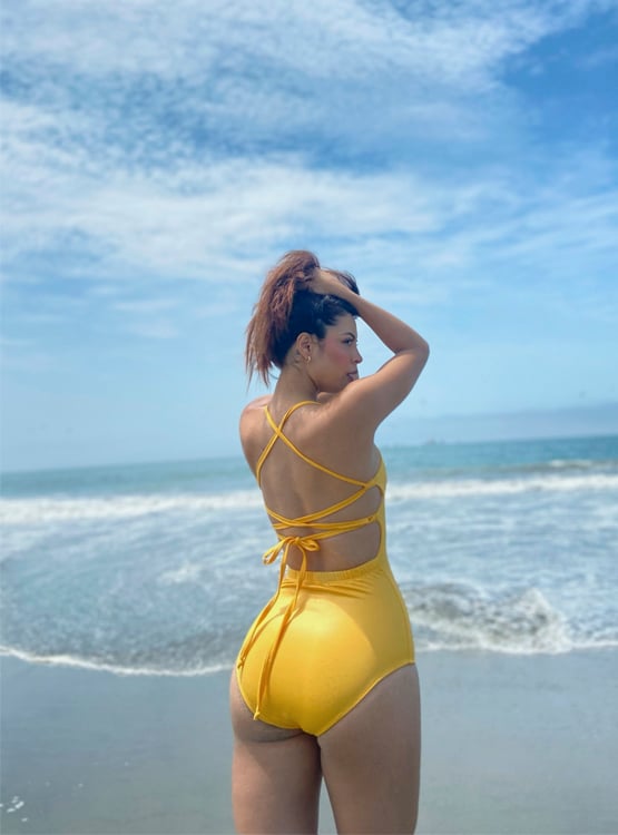 ROPA DE BAÑO LICRA MUJER SOLARY AMARILLO 1 PIEZA 1 PIEZA 'SOL' - 3