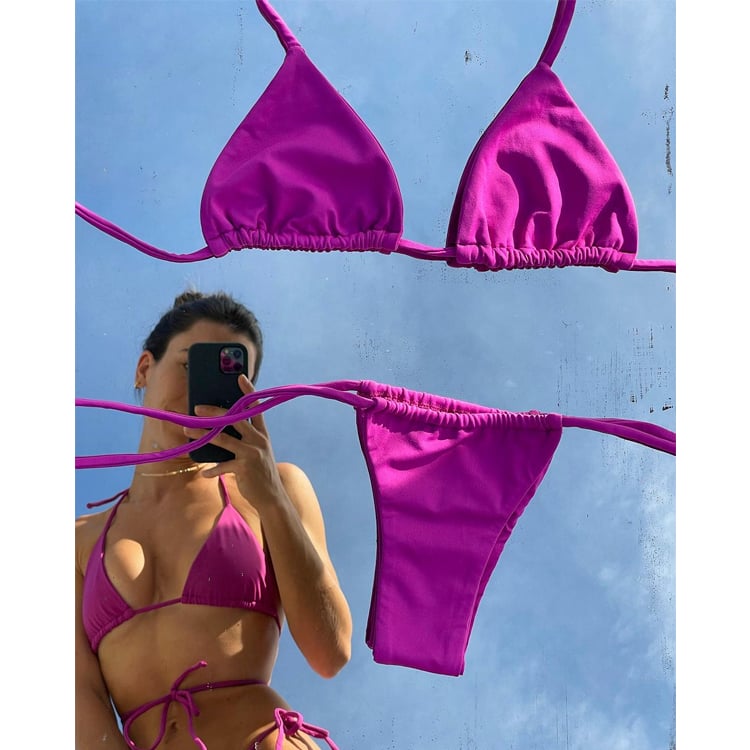 BIKINI PUSH UP LICRA MUJER SOLARY PÚRPURA BRASILERO - 1