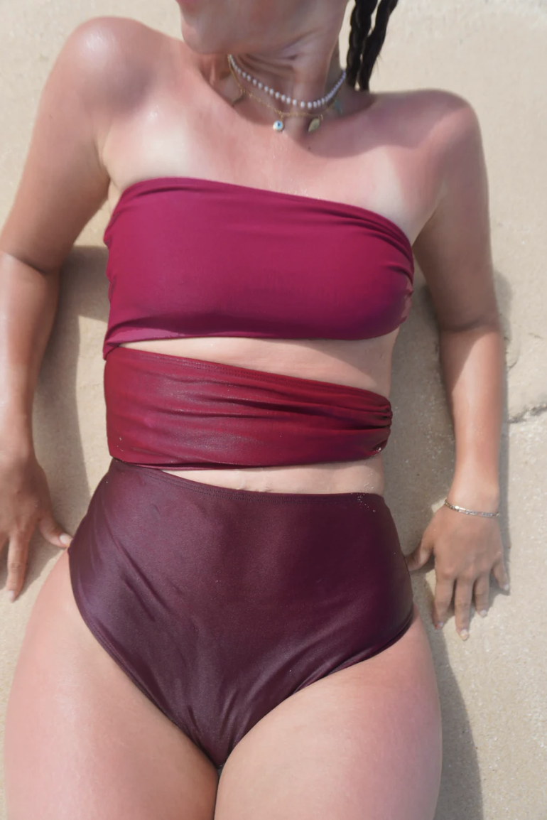 TRAJE ROPA BAÑO LICRA MUJER SOLARY GENESIS FRAMBUESA 1 PIEZA - 3