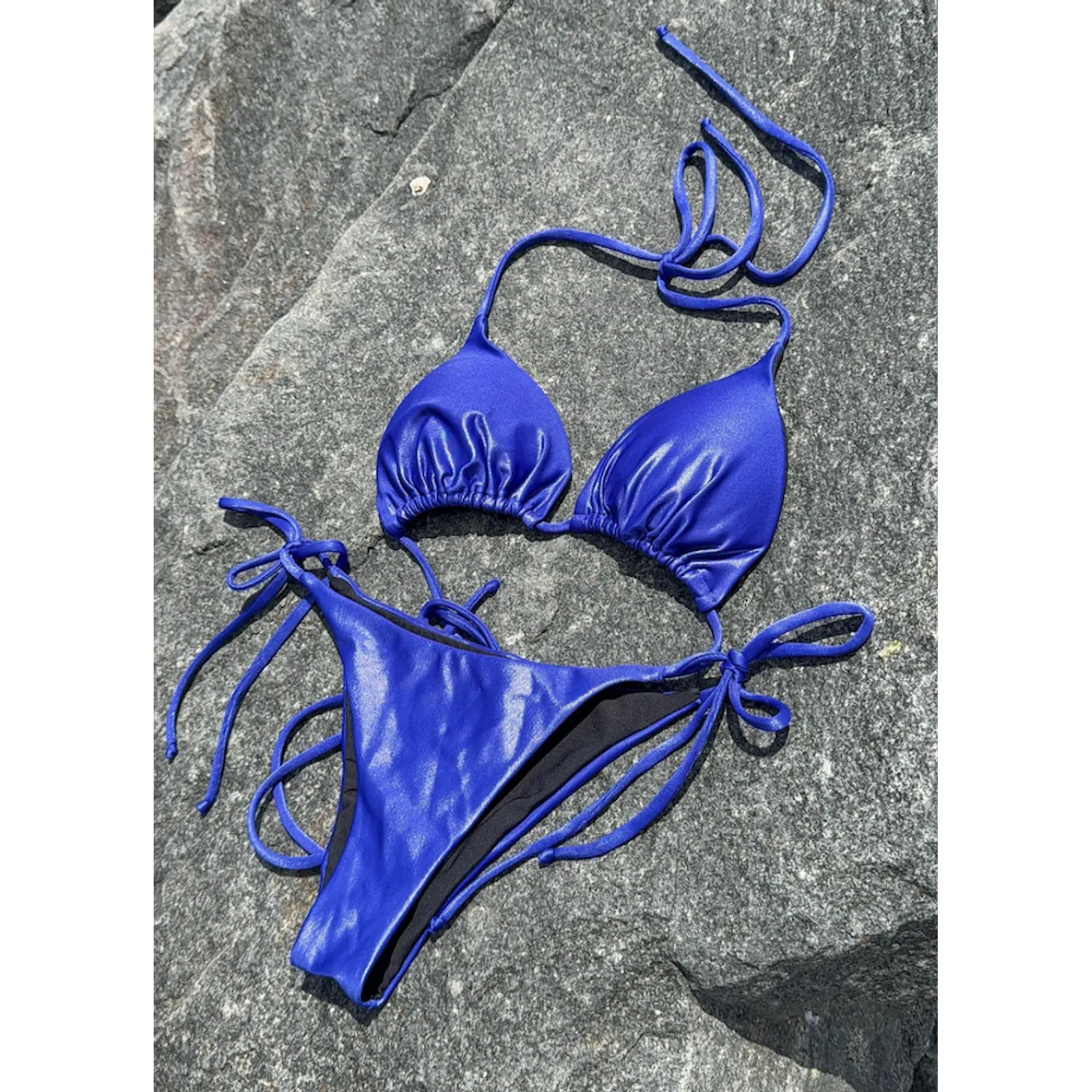 BIKINI LICRA MUJER SOLARY AZUL METALIZADO 2 PIEZAS - 1