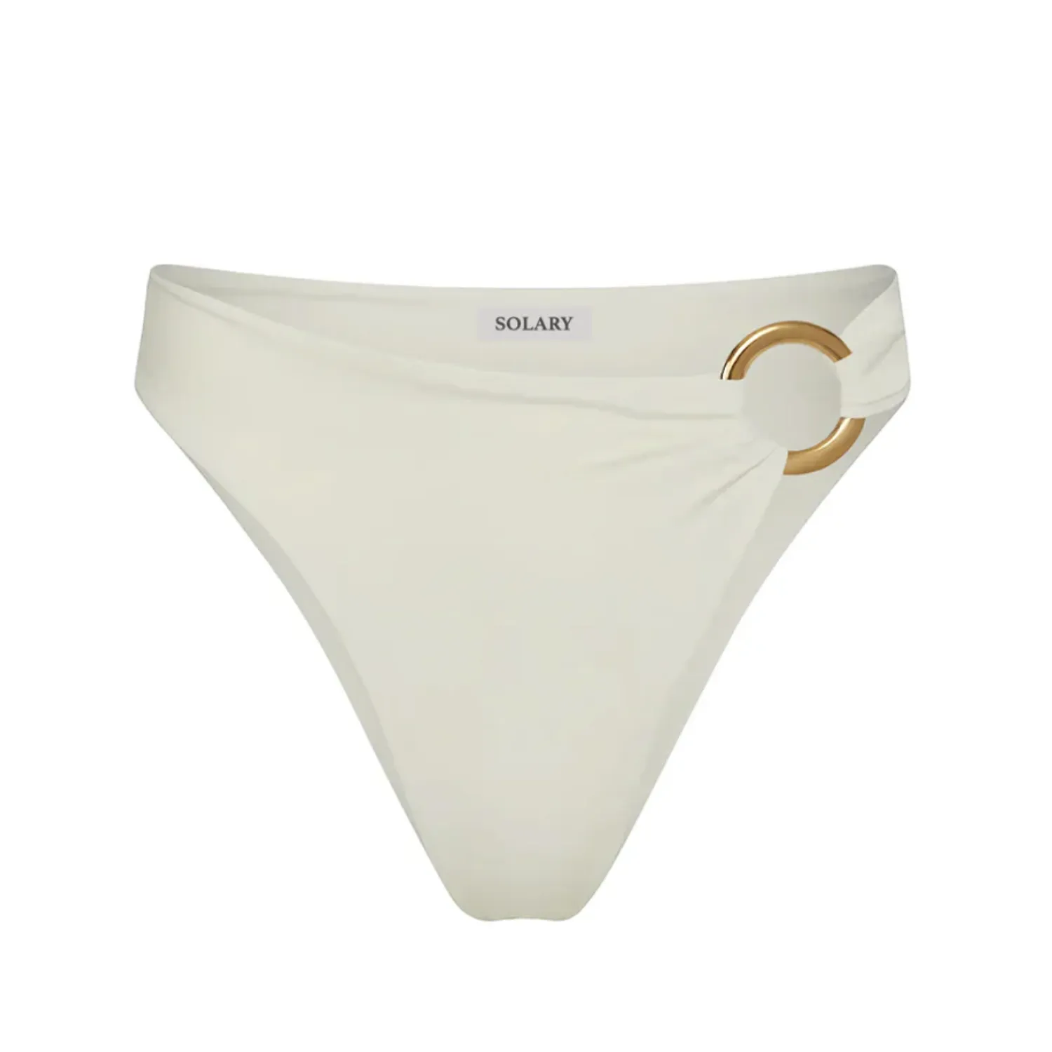 CALZÓN DE BIKINI LICRA MUJER SOLARY BLANCO BOTTOM TIRO ALTO CON ARO - 1