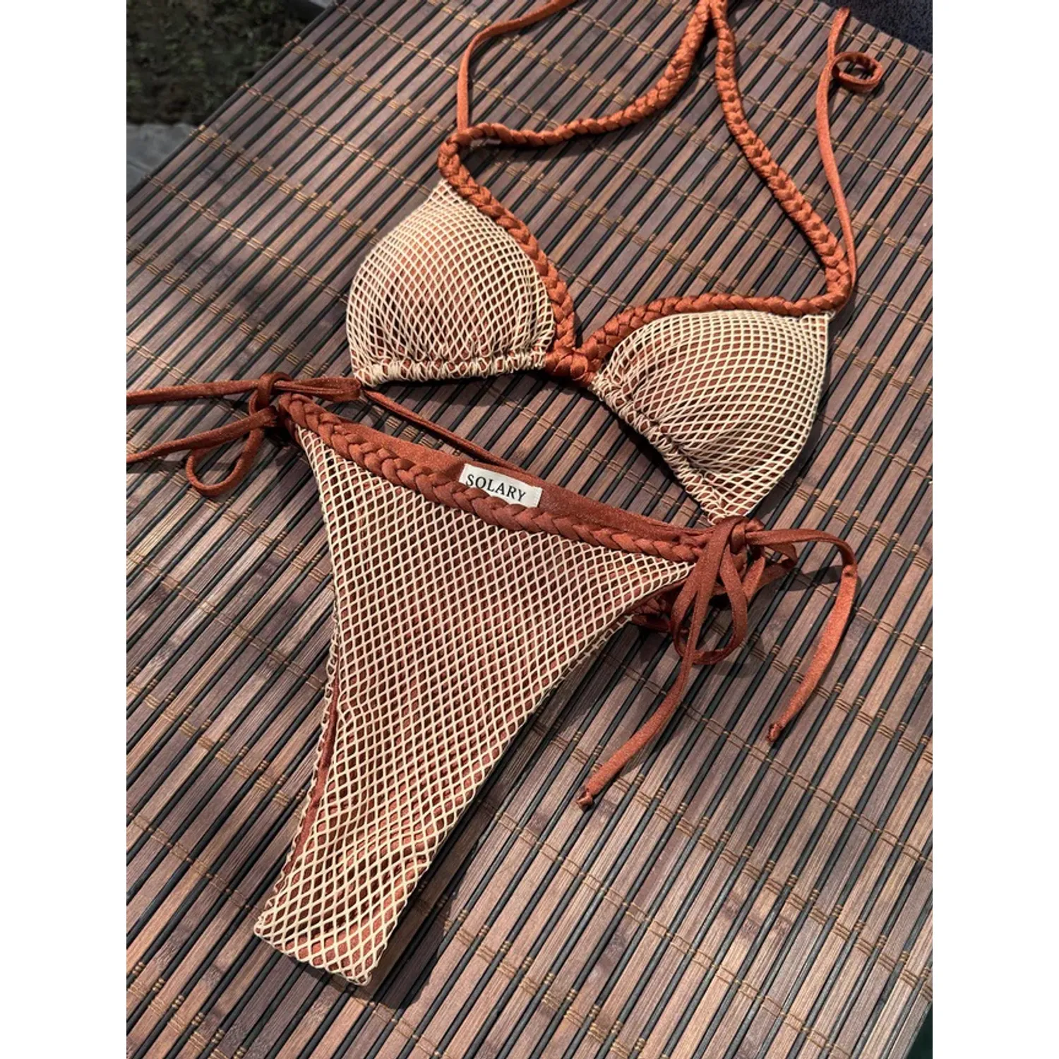BIKINI MALLA TRENZADO PUSH UP LICRA MUJER SOLARY COBRE 2 PIEZAS - 2