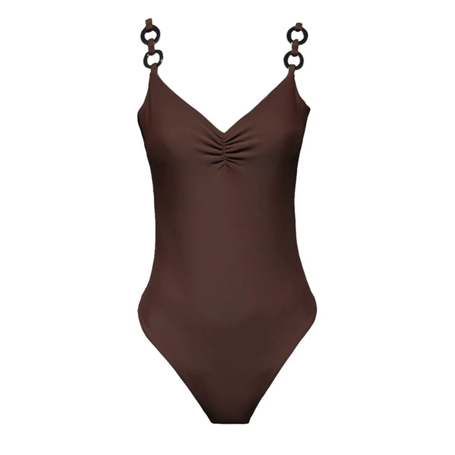 TRAJE DE BAÑO PUSH UP LICRA MUJER SOLARY MARRON 1 PIEZA ONE PIECE SILVANA - 1