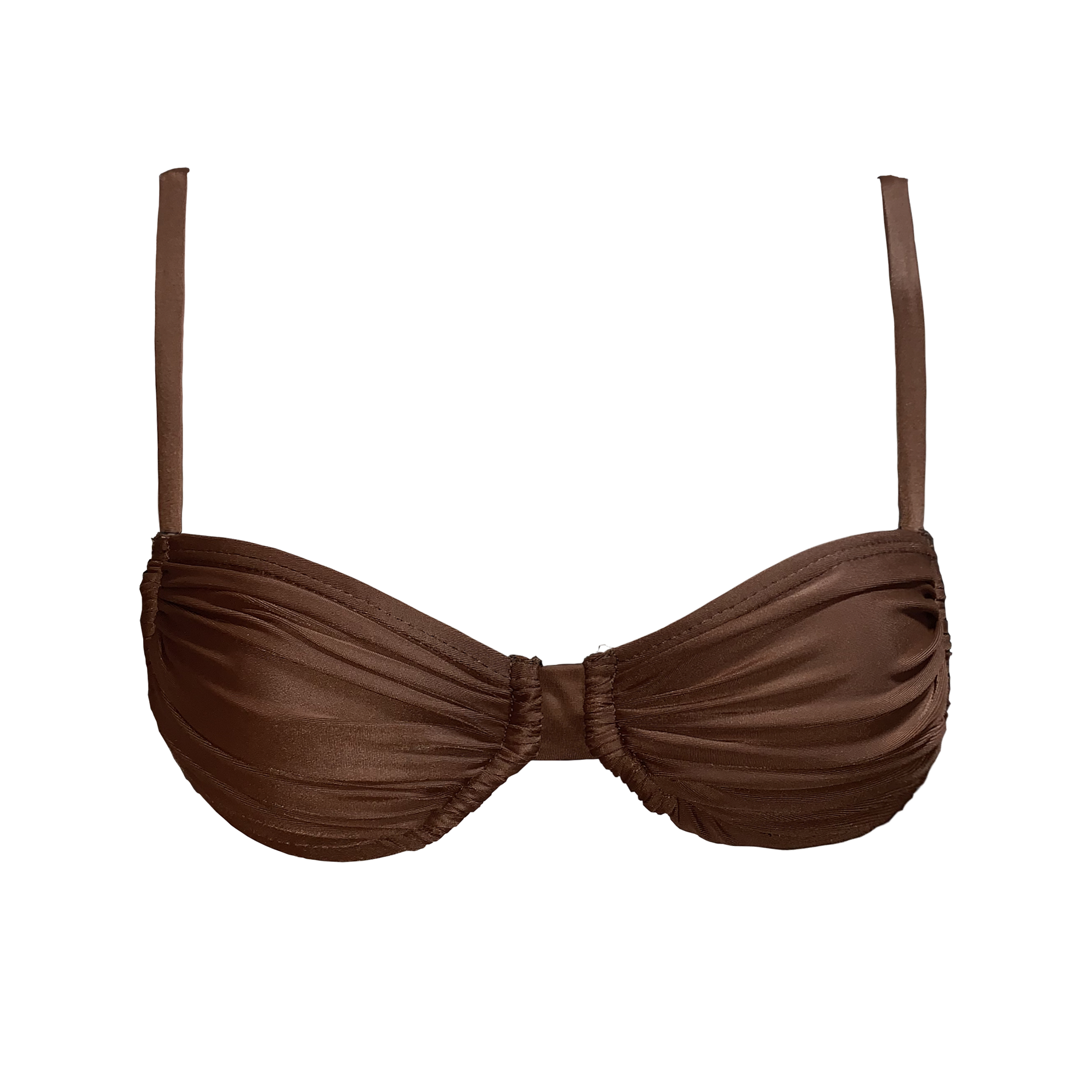 BIKINI TOP PUSH UP LICRA MUJER SOLARY CORRUGADO CHOCOLATE - 1