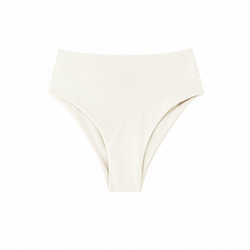 CALZÓN DE BIKINI BOTTOM LICRA MUJER BASICO TIRO ALTO PERLA - 1
