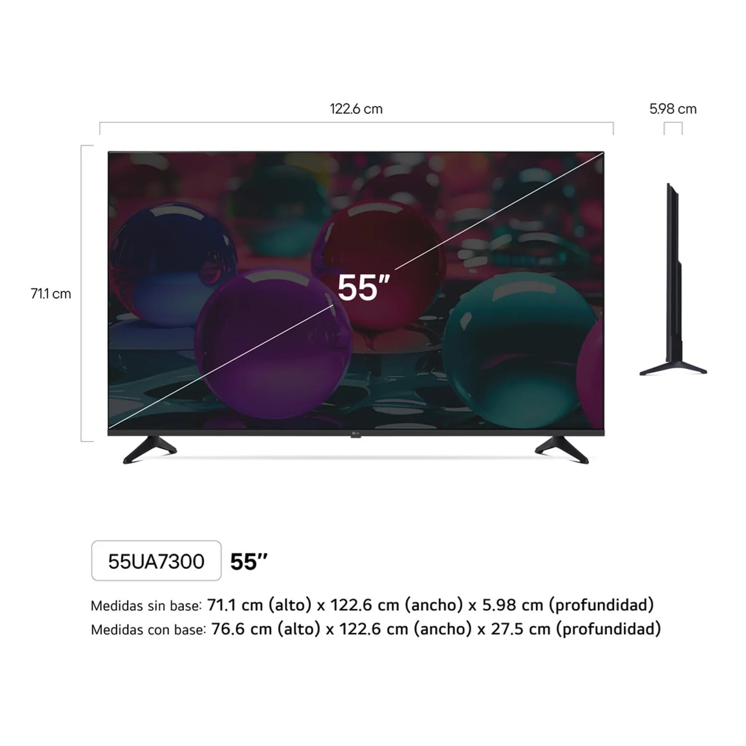 TELEVISOR LG 55” UHD 4K SMART AI THINQ 55UA7300PSB 2025 - 2