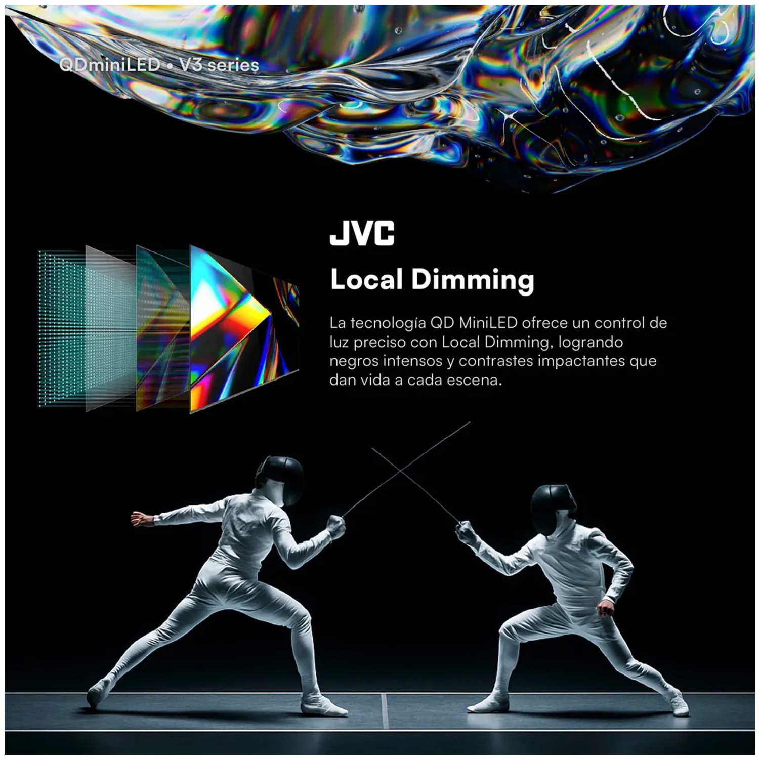 TELEVISOR JVC 55 QD MINILED 4K GOOGLE TV GAMING 120HZ + RACK - 5