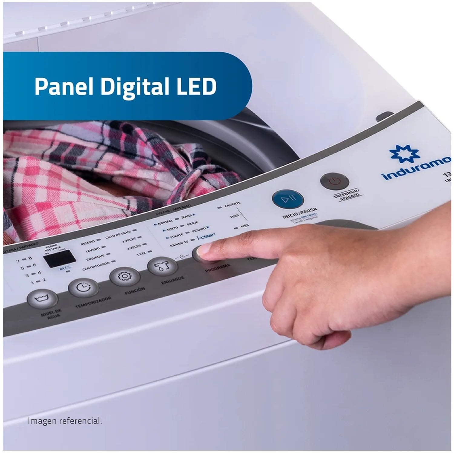 LAVADORA AUTOMÁTICA INDURAMA 13KG LRI-13BLA CARGA SUPERIOR BLANCO - 5