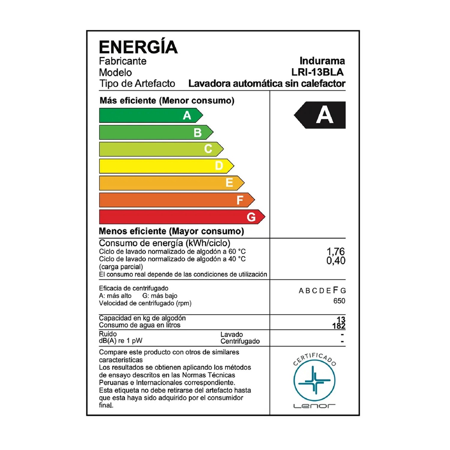 LAVADORA AUTOMÁTICA INDURAMA 13KG LRI-13BLA CARGA SUPERIOR BLANCO - 9