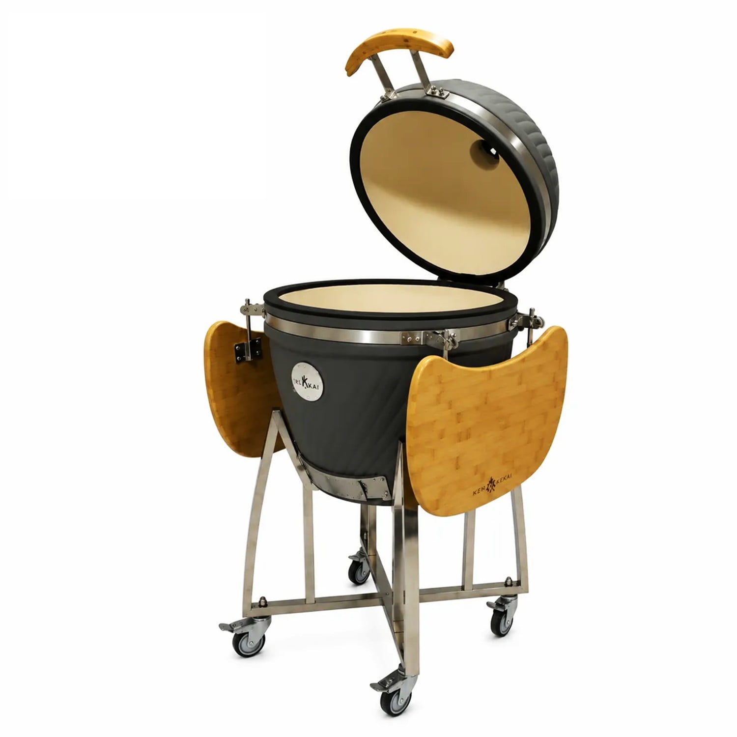 PARRILLA KAMADO PREMIUM BLACK FLAME 22” GRIS - 2