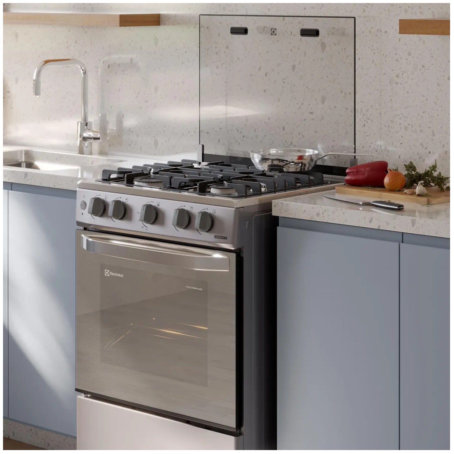COCINA ELECTROLUX A GAS 4 HORNILLAS ELECTRICO VAPORBAKE 60CM - 7