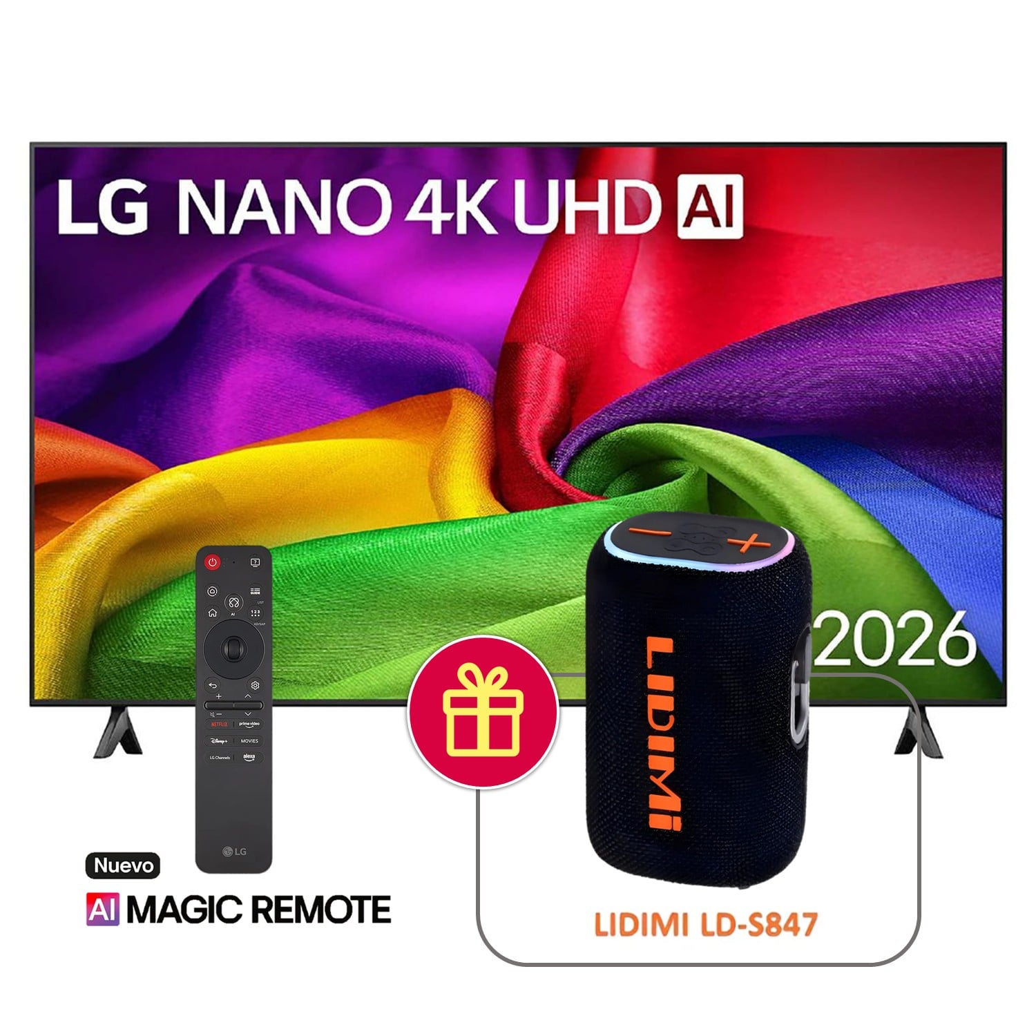 TELEVISOR LG 65 NANOCELL 4K UHD AI 65NU800BPSB + PARLANTE - 1