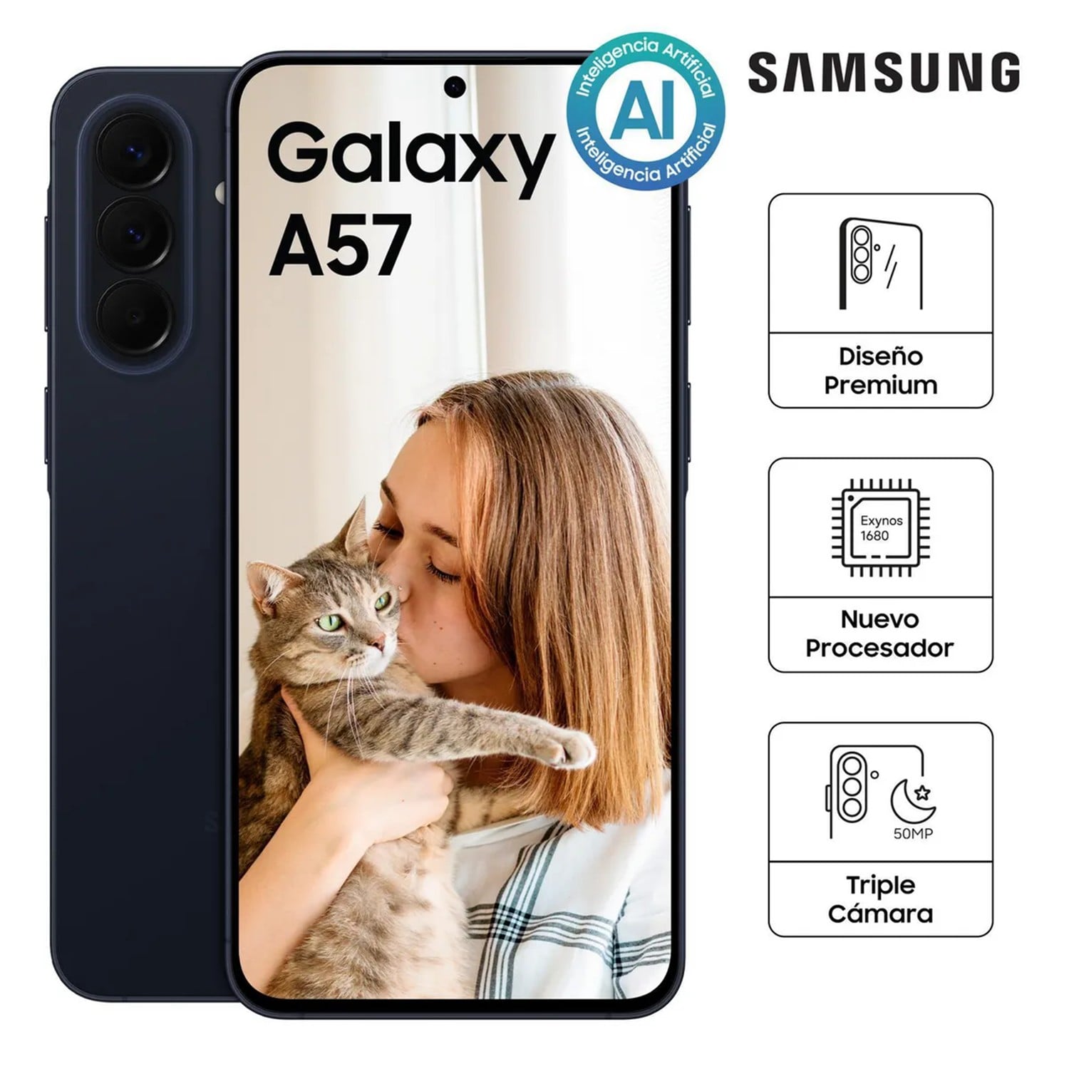 CELULAR SAMSUNG GALAXY A57 5G 256GB DUAL SIM DARK BLUE - 1