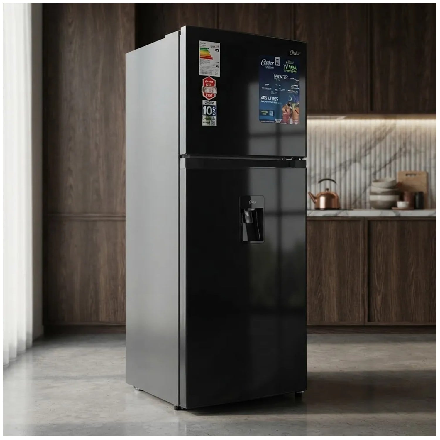 REFRIGERADORA OSTER 409L TOP FREEZER NO FROST OS-PNFMI1502EBDI NEGRO - 2