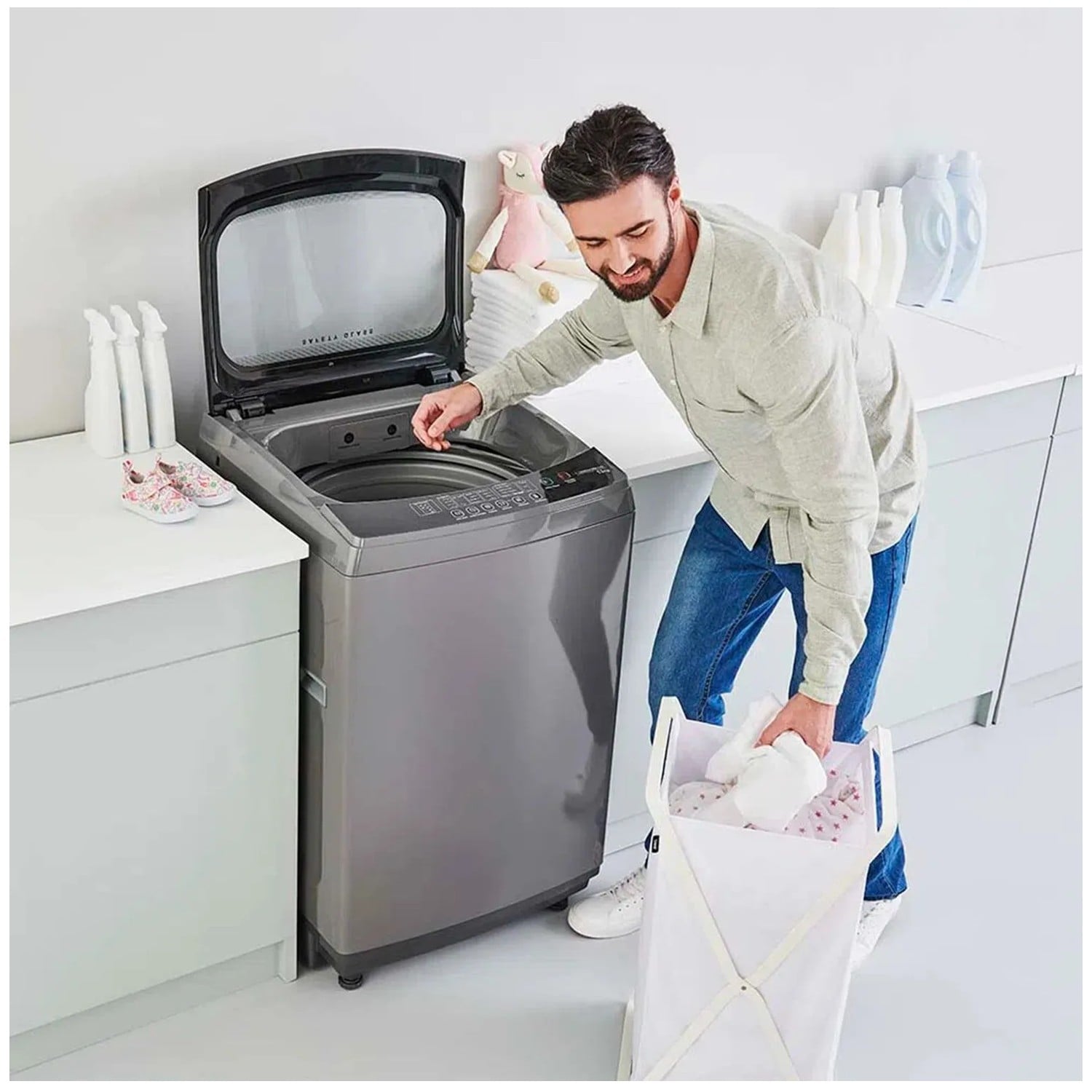 LAVADORA BLACKLINE 20 KG CARGA SUPERIOR GRIS OSCURO SPBL20TL - 5