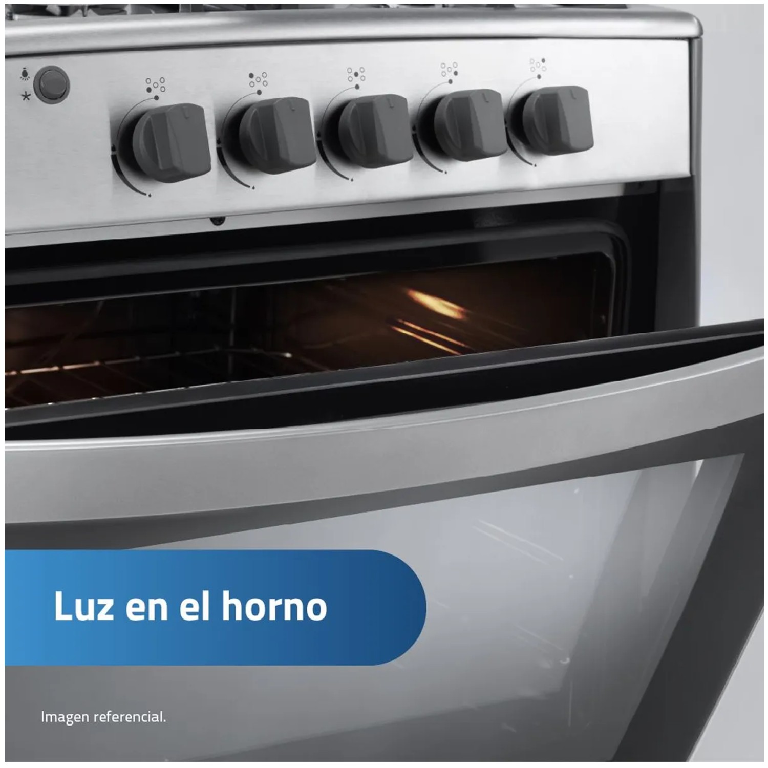 COCINA A GAS INDURAMA 5 HORNILLAS CANTABRIA QZ CROMA - 5