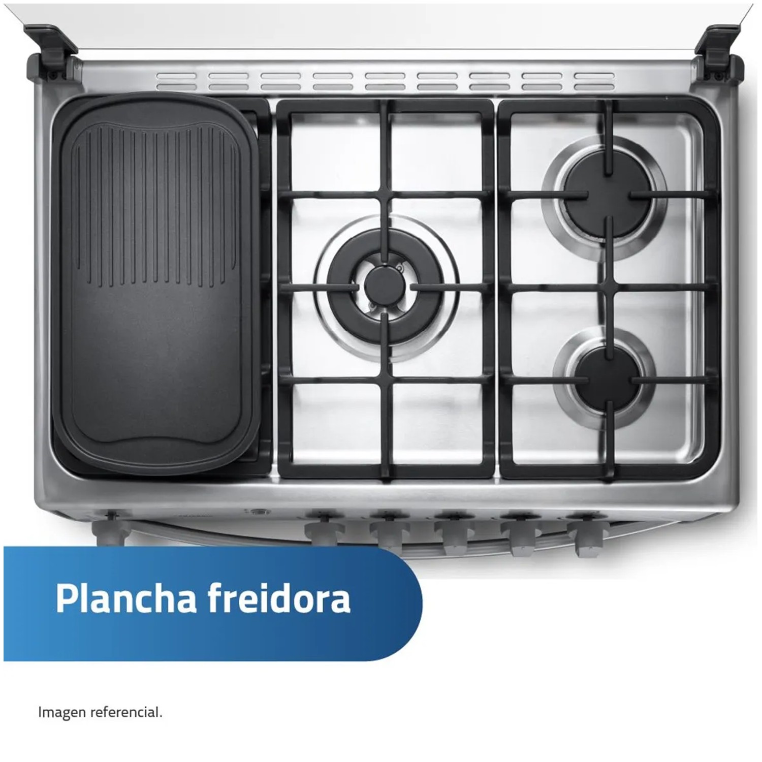 COCINA A GAS INDURAMA 5 HORNILLAS CANTABRIA QZ CROMA - 6