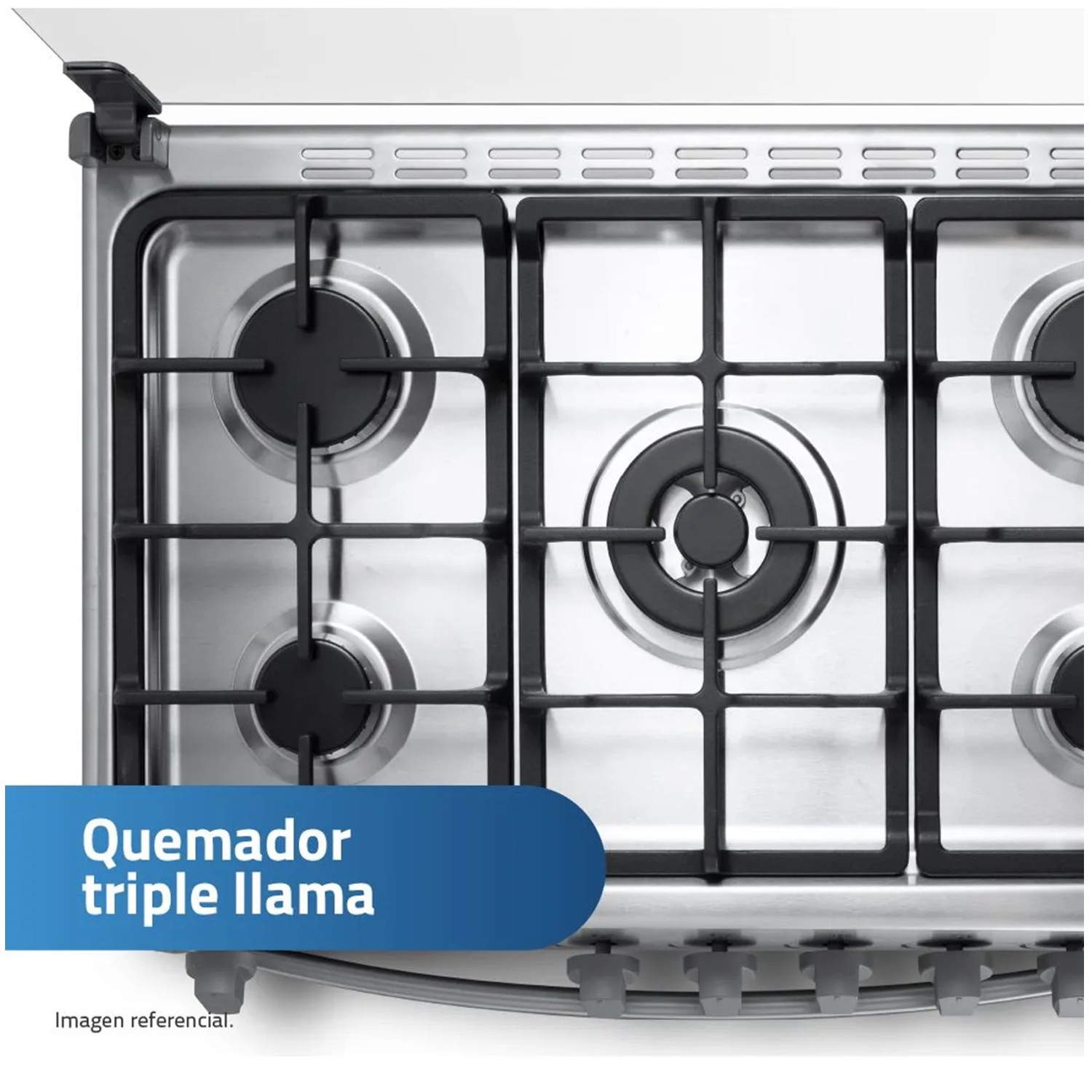 COCINA A GAS INDURAMA 5 HORNILLAS CANTABRIA QZ CROMA - 7