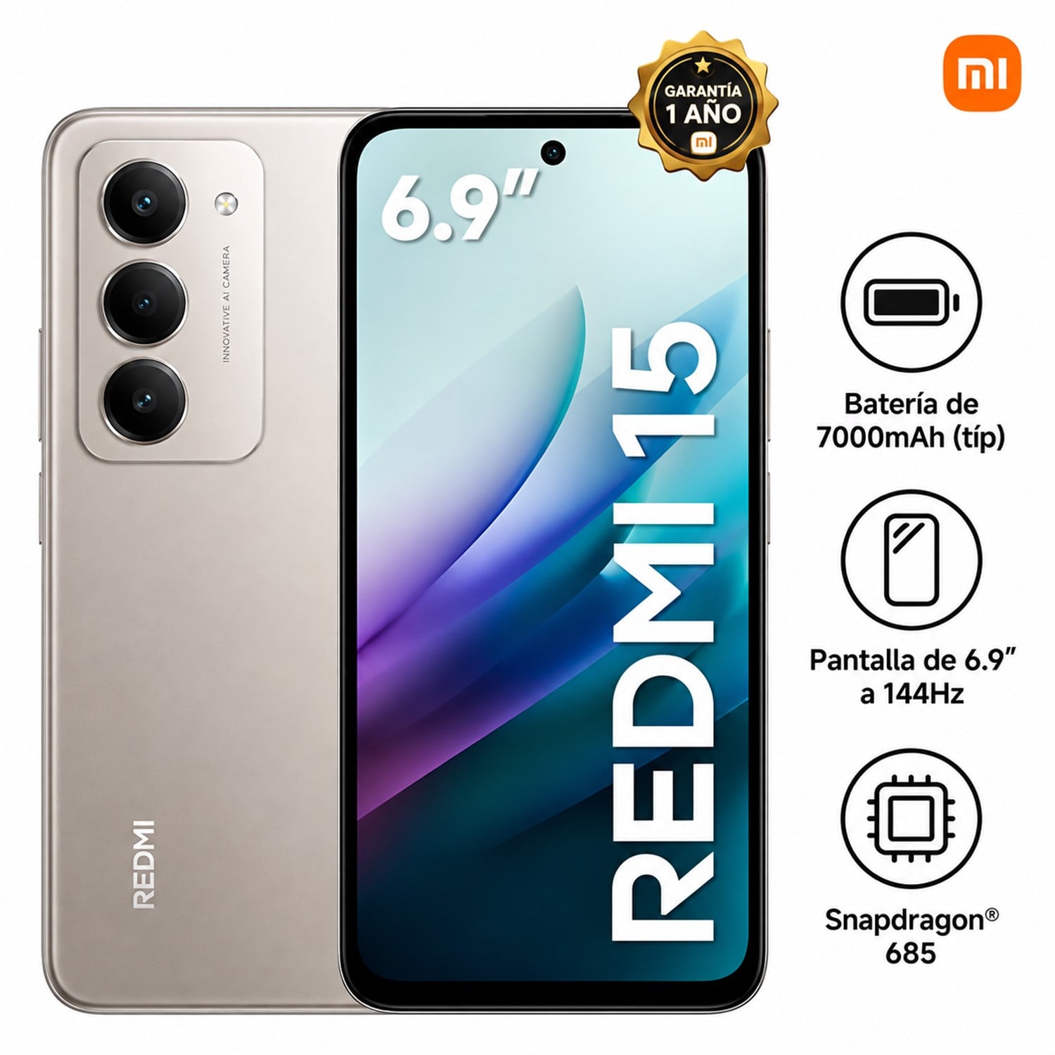 XIAOMI REDMI 15 8GB 256GB DUAL SIM TITAN GRAY - 1