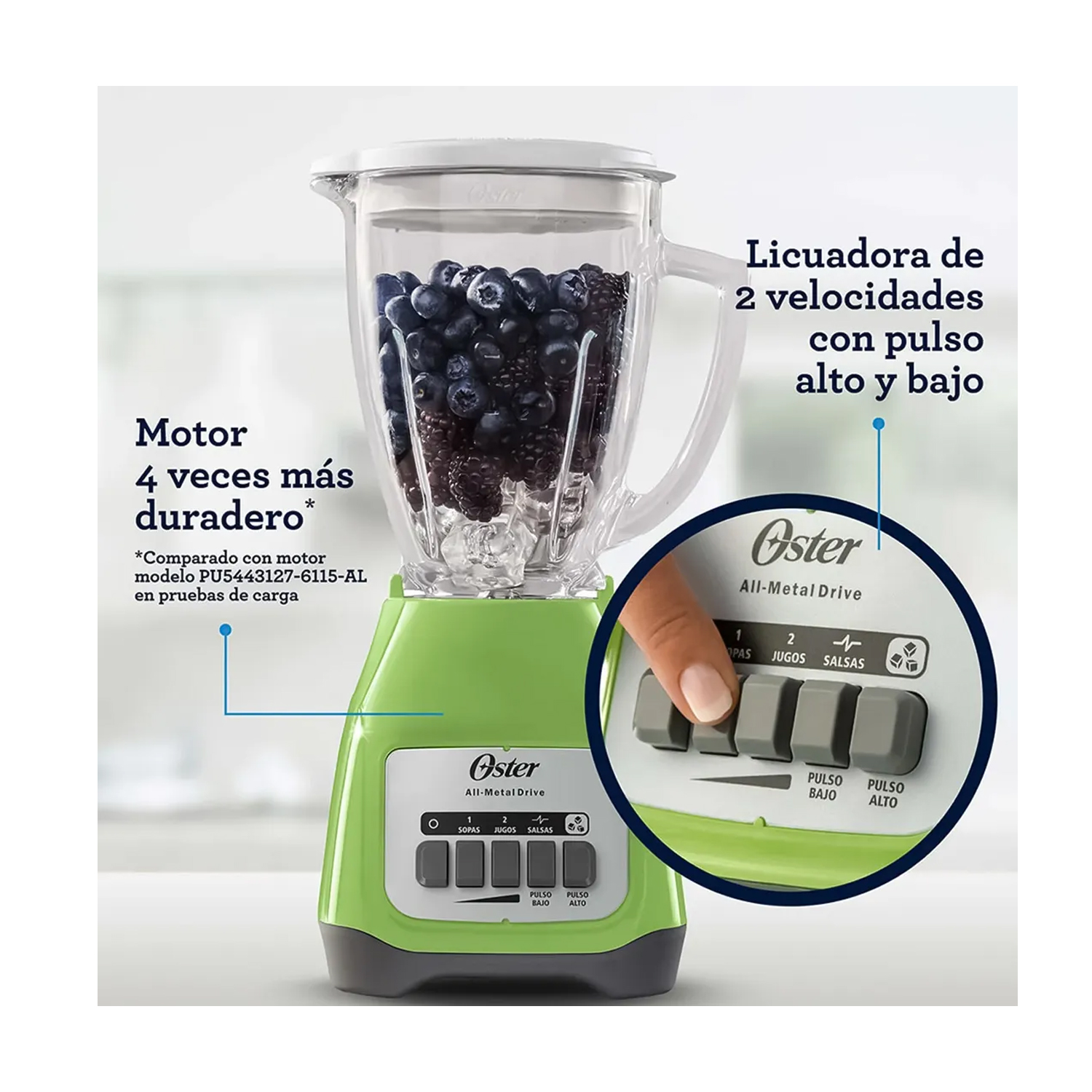 LICUADORA OSTER BLSTKAG-KPB 2V MÁS PULSO 1 25LT - 3