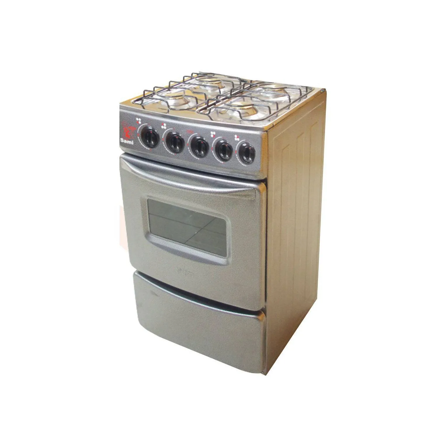 COCINA 4 HORNILLAS FADIC CON RESPALDAR Y HORNO 20 4H GRIS +PROTECTOR SAMI - 2
