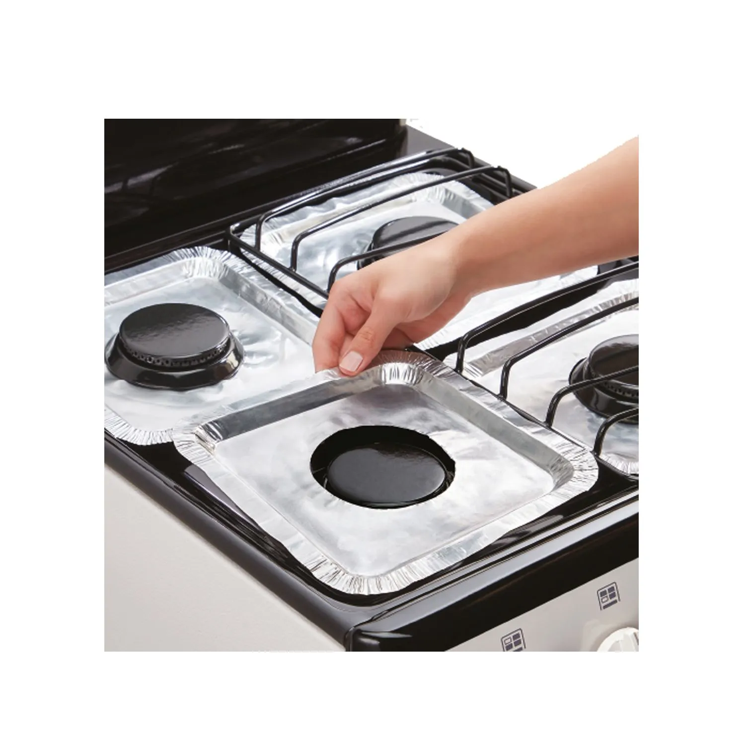 COCINA 4 HORNILLAS FADIC CON RESPALDAR Y HORNO 20 4H GRIS +PROTECTOR SAMI - 3