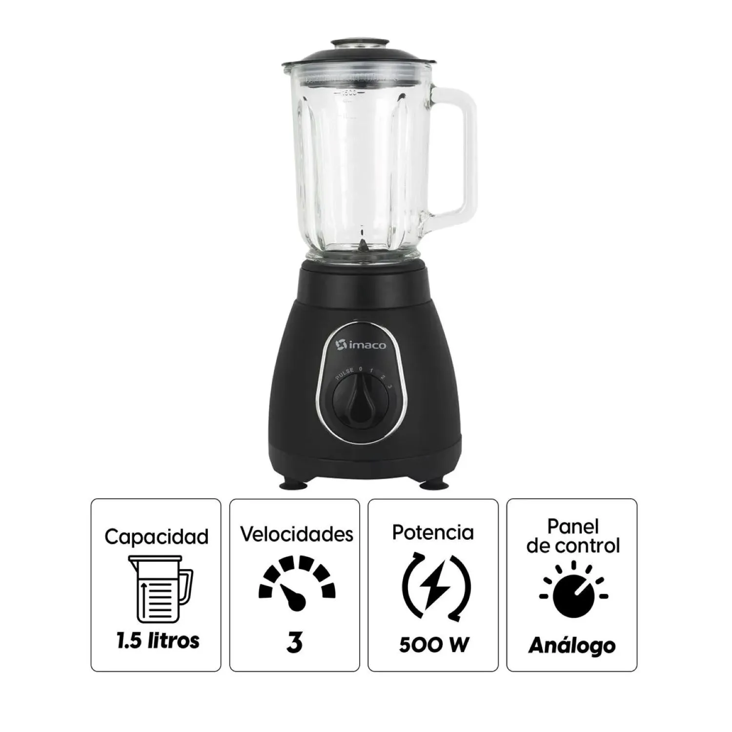 LICUADORA IMACO BLS5388 3 VEL Y PULSADOR 1.5LTS - 4