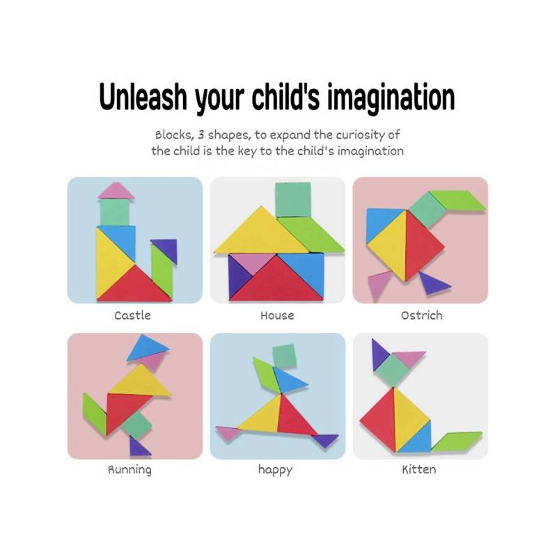 JUEGO DIDÁCTICO EDUCATIVO TANGRAM DE MADERA IMANTADO - 4